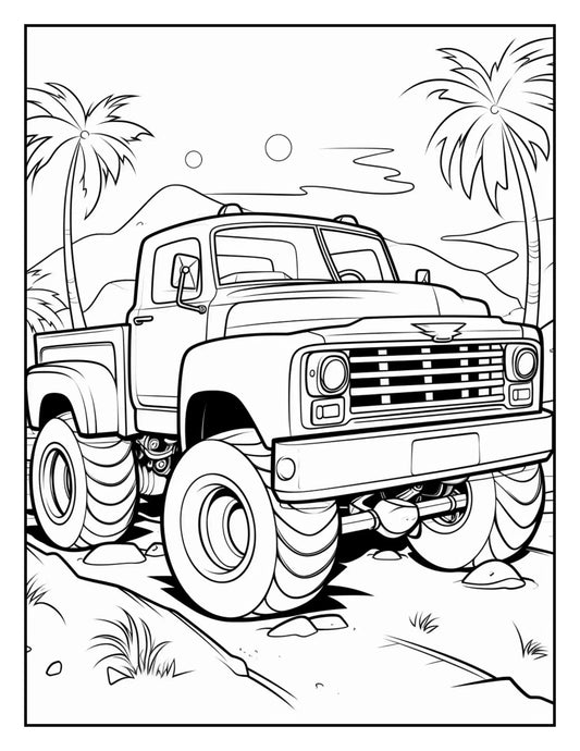 120 Monster truck Coloring Pages For Kids Volume - 1-Robs Books