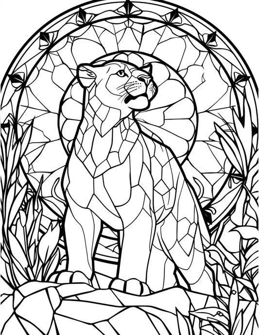 110 Animals Stained Glass Coloring Pages-Robs Books
