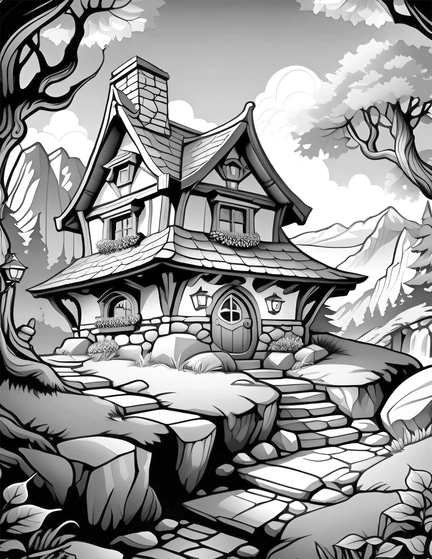 Enchanting Dwarf Homes A Magical Coloring Adventure-Robs Books