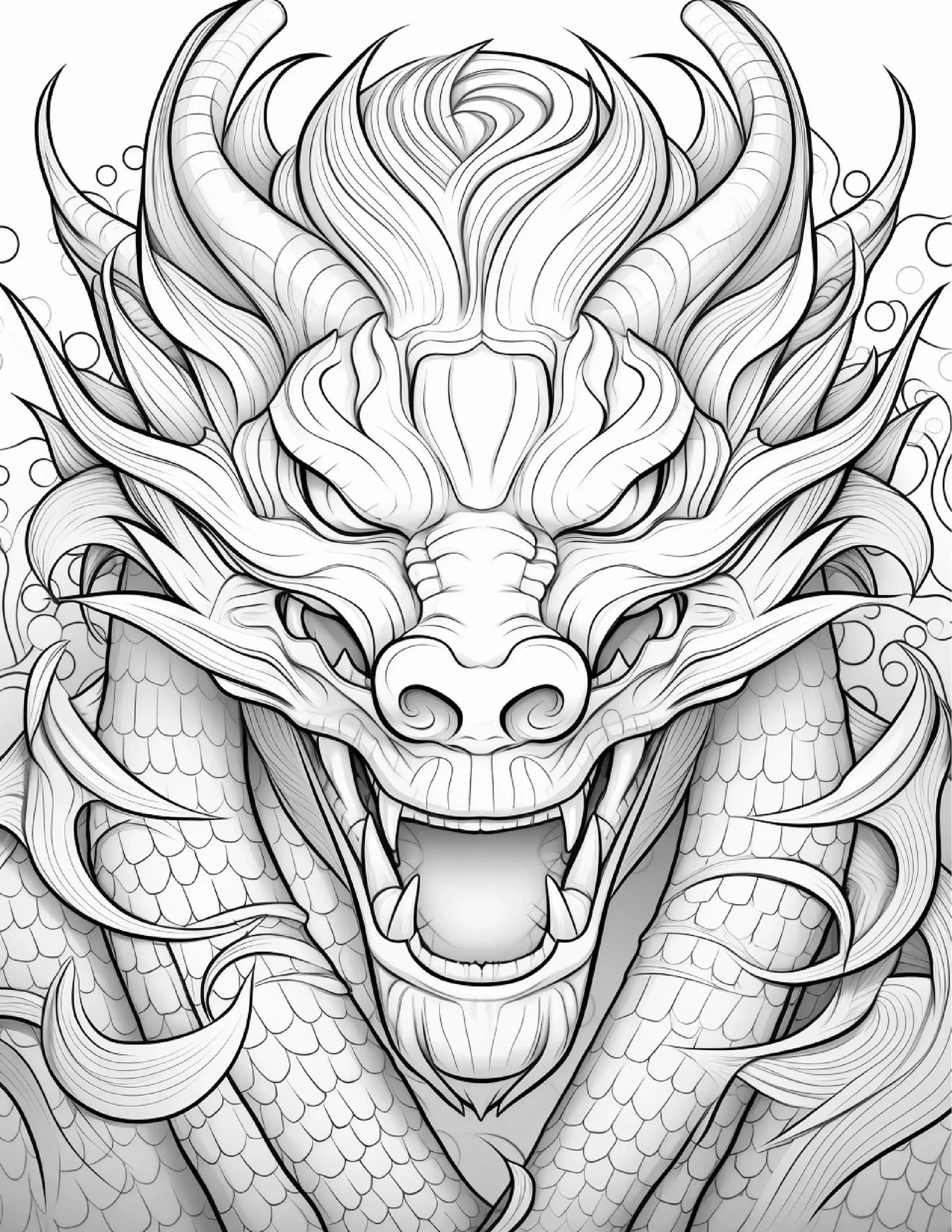 Chinese Dragon Coloring Pages For Adults 1-Robs Books