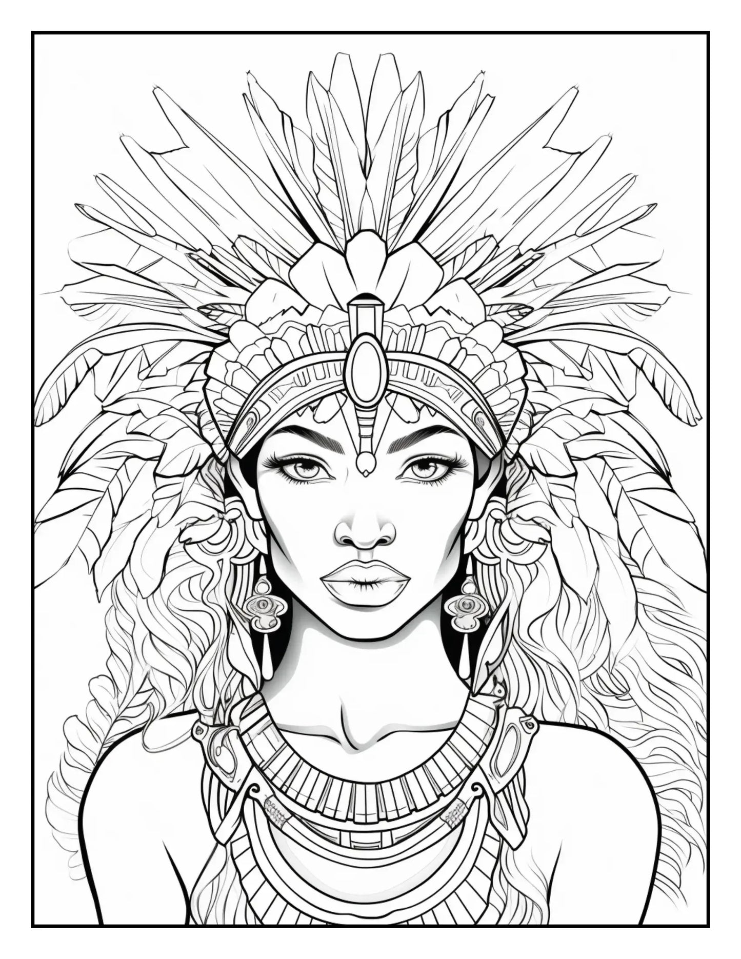African-Black-Woman-Coloring Book 163 Pages-Robs Books