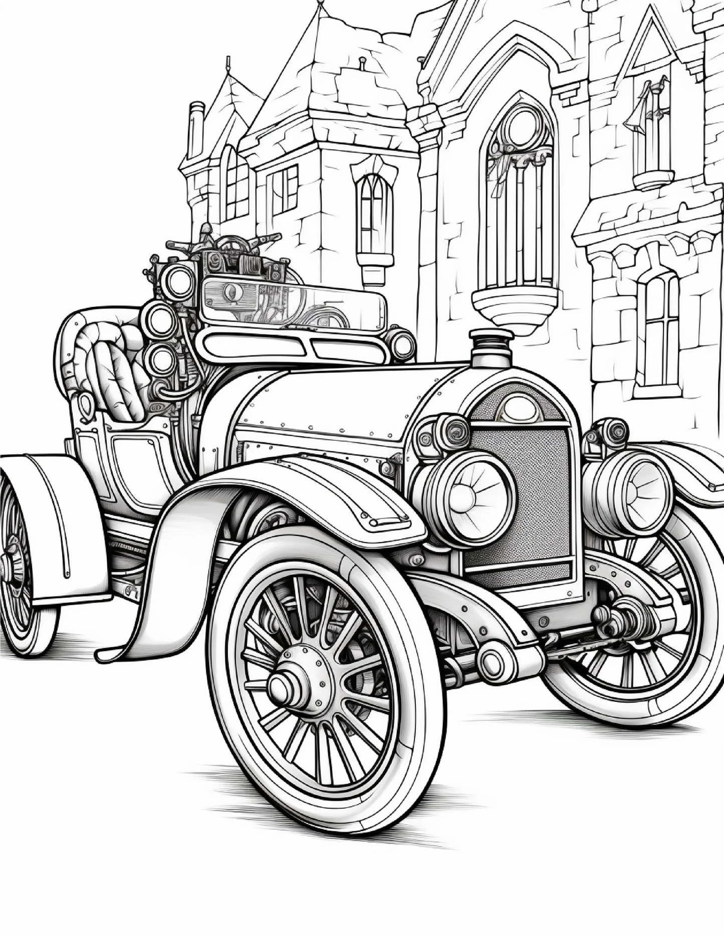 100 Steampunk Car Coloring Pages-Robs Books