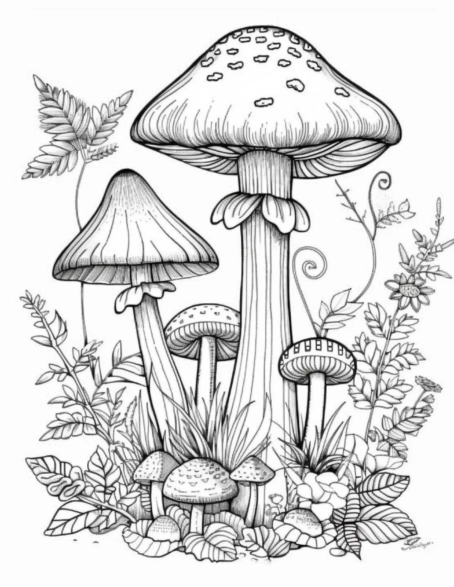235 Mushroom Coloring Pages-Robs Books