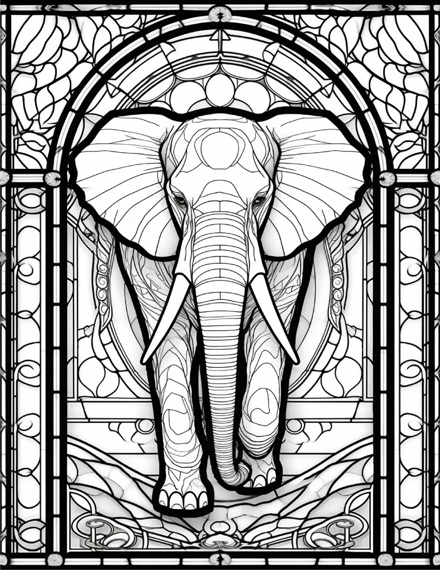 145 Animals Stained Glass Coloring-Robs Books