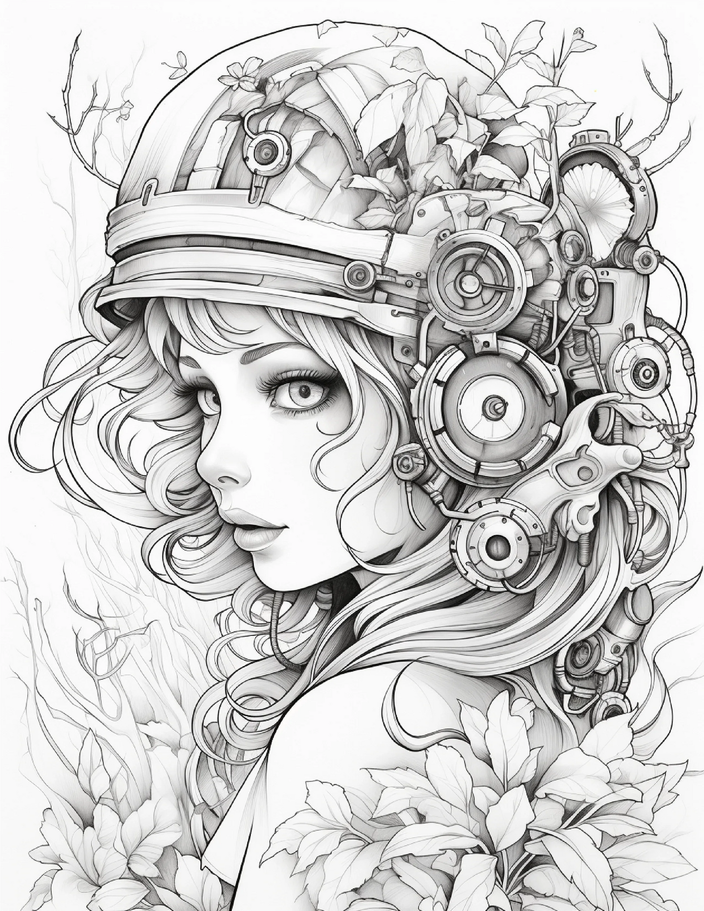 225 Steampunk Forest Coloring pages-Robs Books