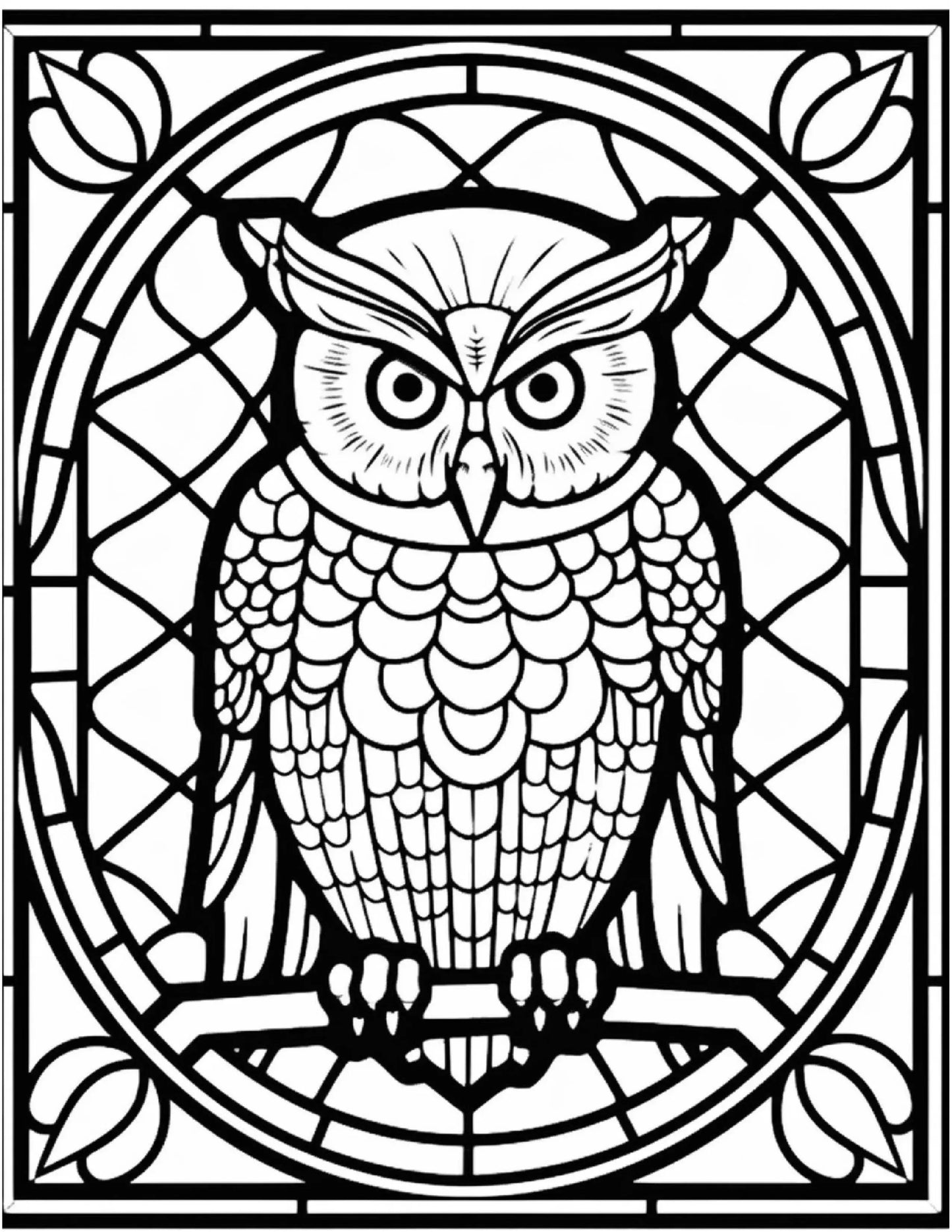 150 Stained-Glass Owl Coloring Pages-Robs Books