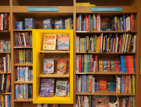 a book shelf filled with lots of books