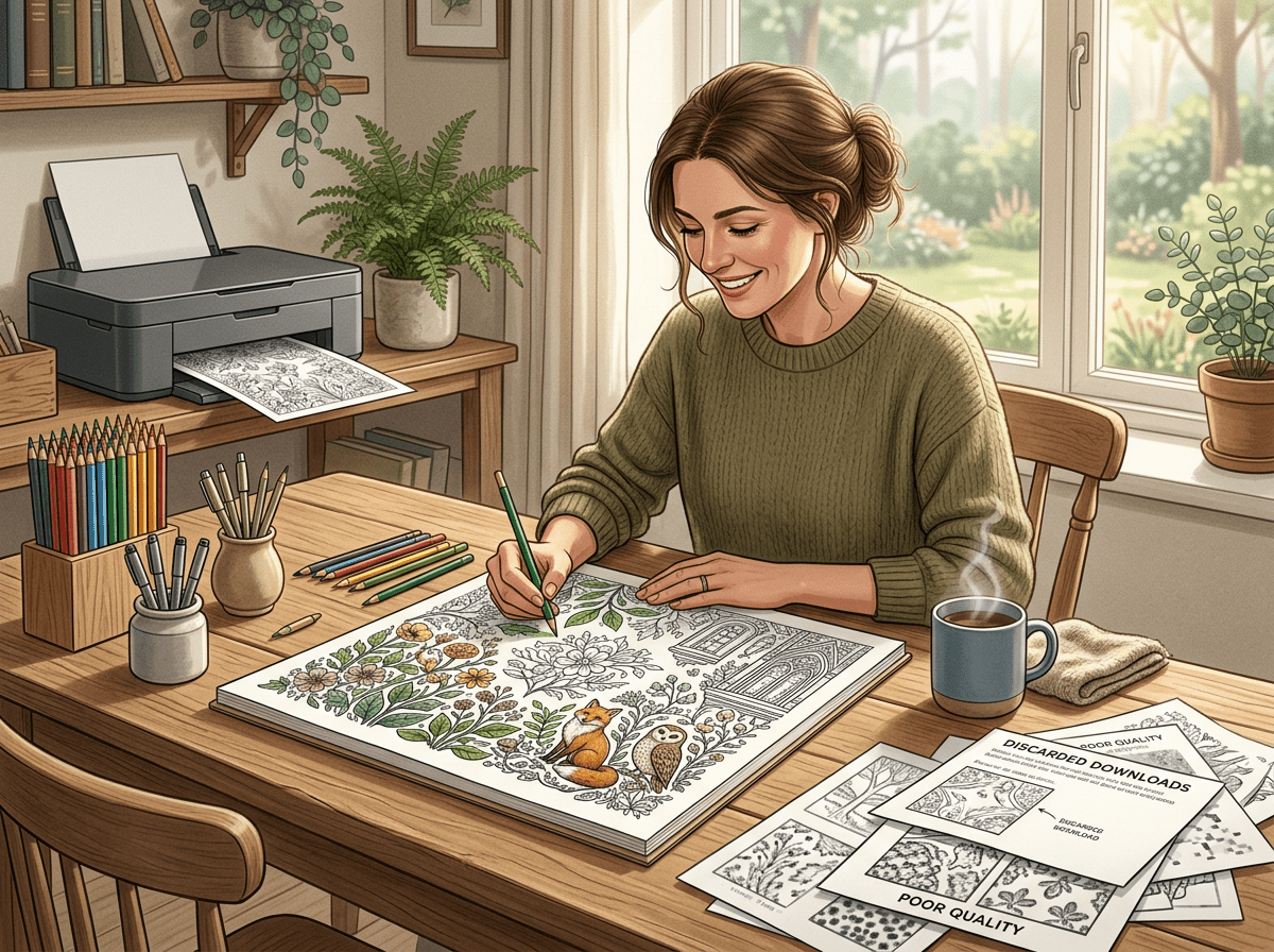 Printable Coloring Pages for Adults: The Honest Reason Free Downloads Keep Disappointing You - Robs Books