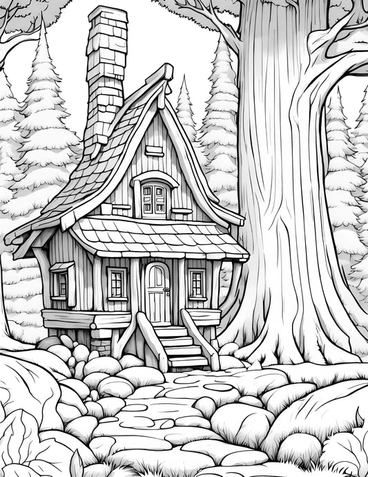 Enchanting Dwarf Homes A Magical Coloring Adventure-Robs Books