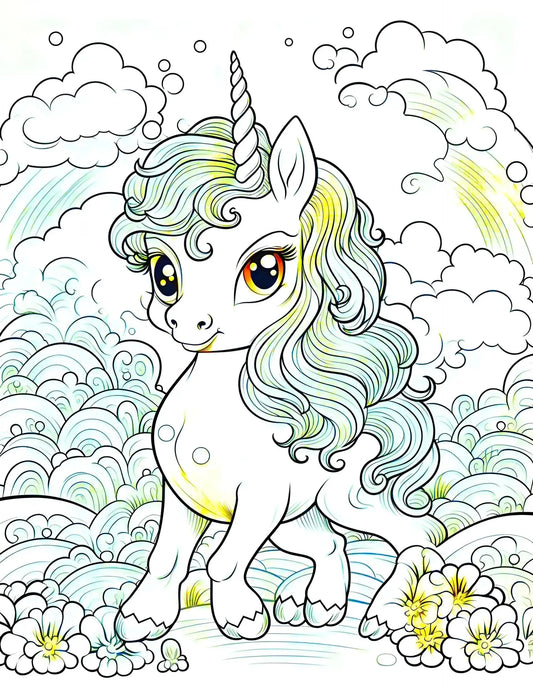 50 Cute Unicorn Coloring Pages for Kids 2-Robs Books