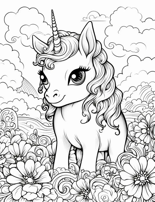 50 Cute Unicorn Coloring Pages for Kids 2-Robs Books