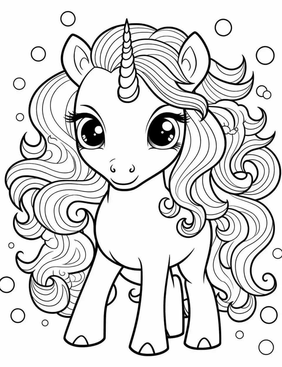 50 Cute Unicorn Coloring Pages for Kids 2 - Robs Books