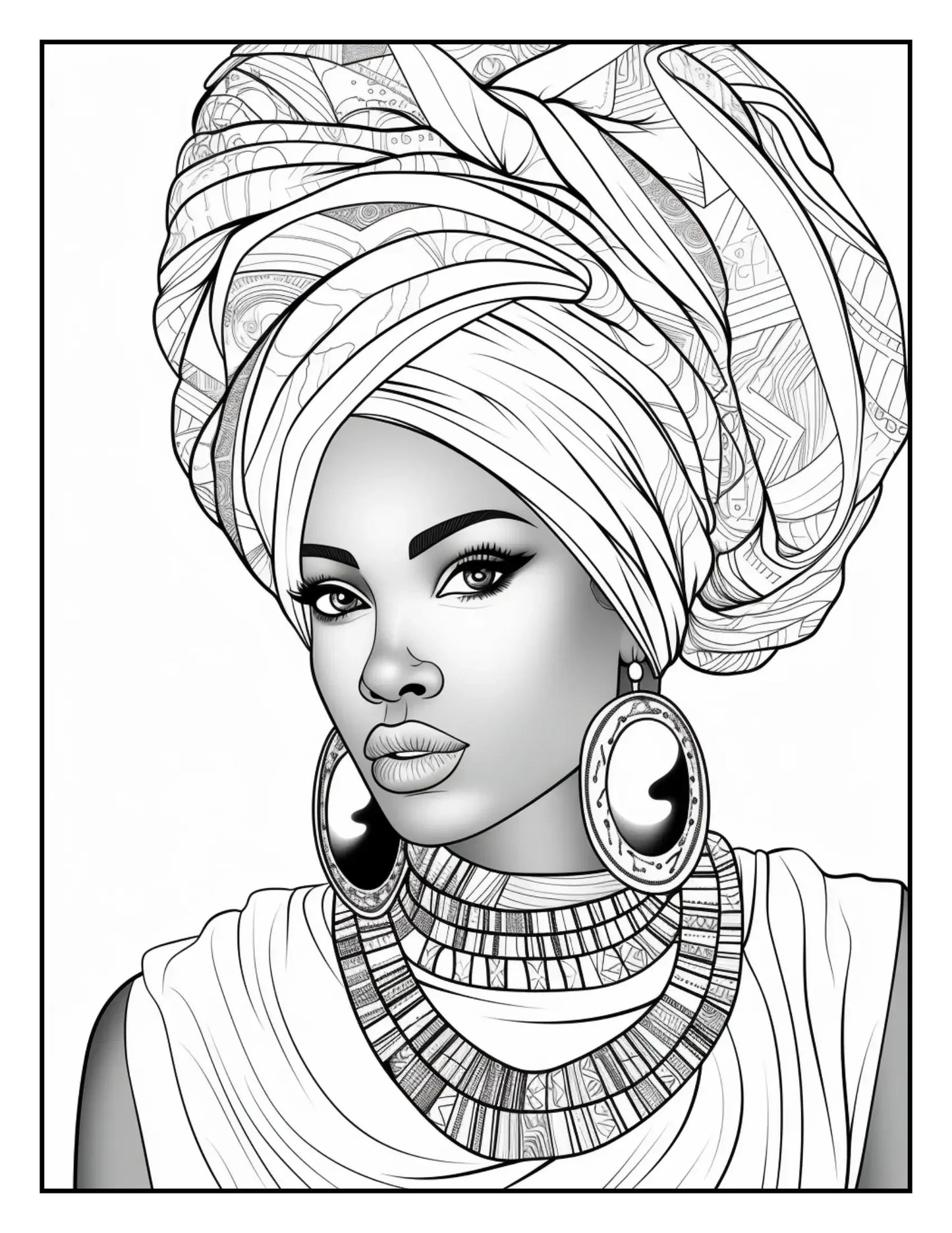 100 African Black Woman Coloring Pages For Adults 3-Robs Books
