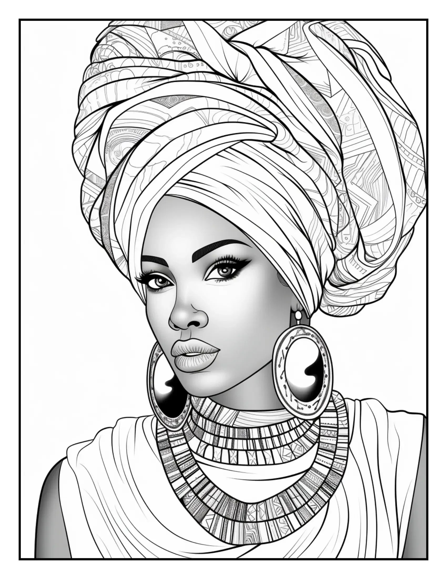 100 African Black Woman Coloring Pages For Adults 3-Robs Books