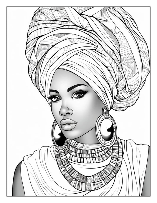 100 African Black Woman Coloring Pages For Adults 3-Robs Books