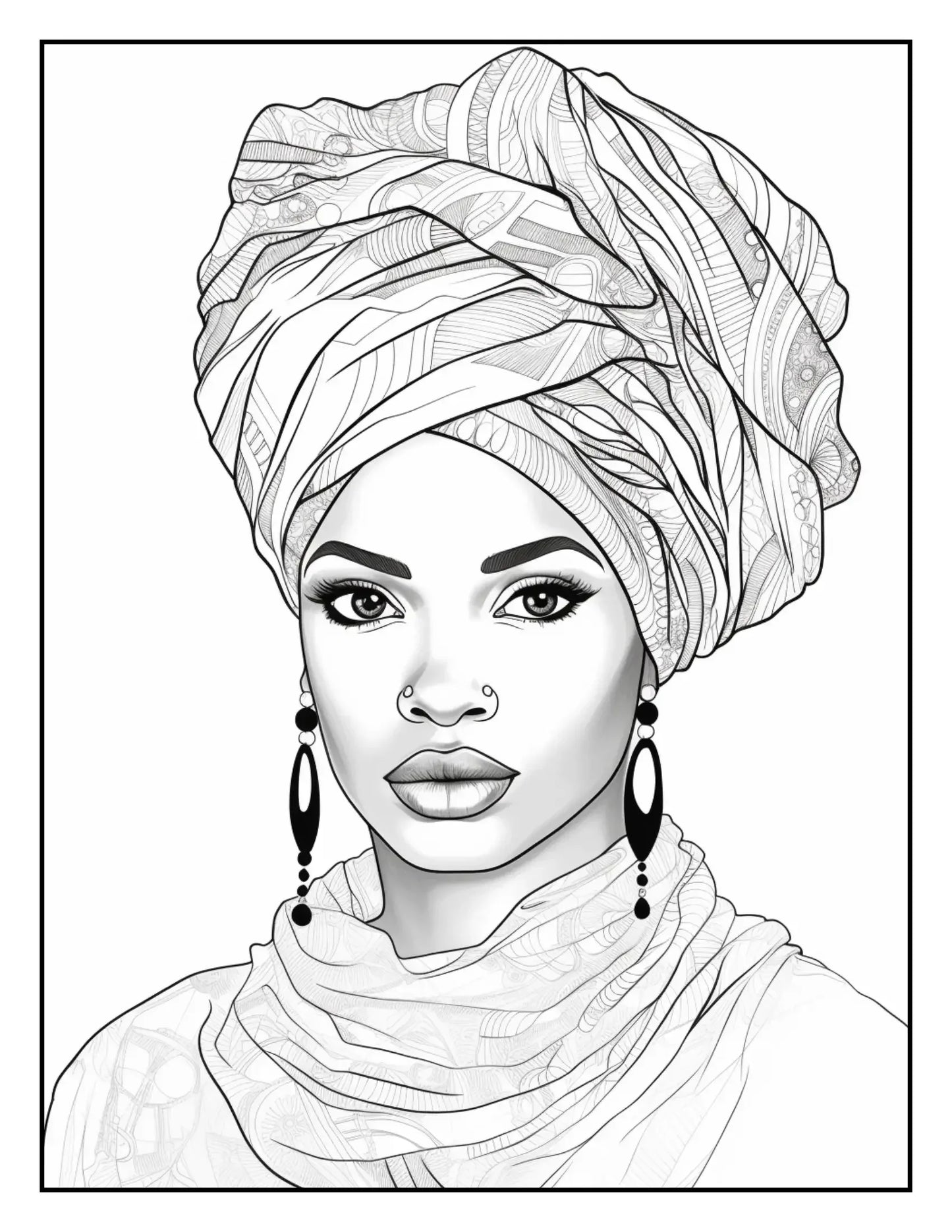 100 African Black Woman Coloring Pages For Adults 3-Robs Books