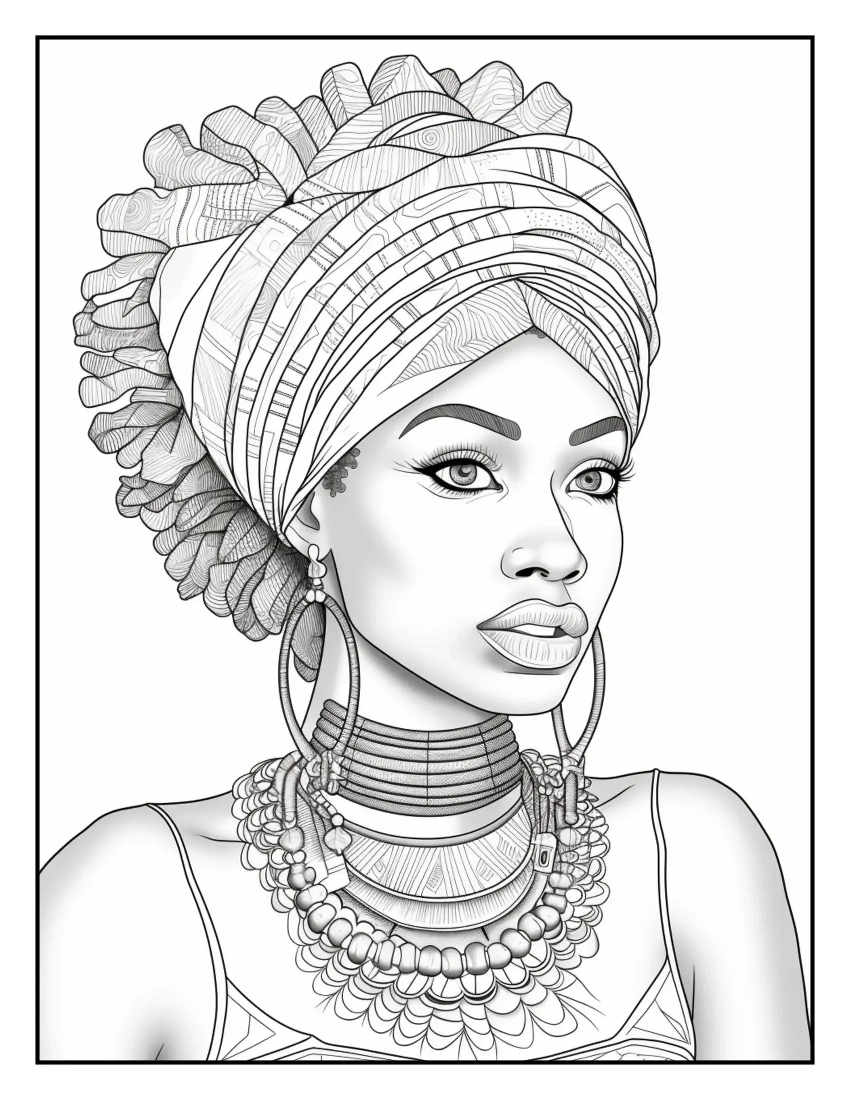 100 African Black Woman Coloring Pages For Adults 3-Robs Books