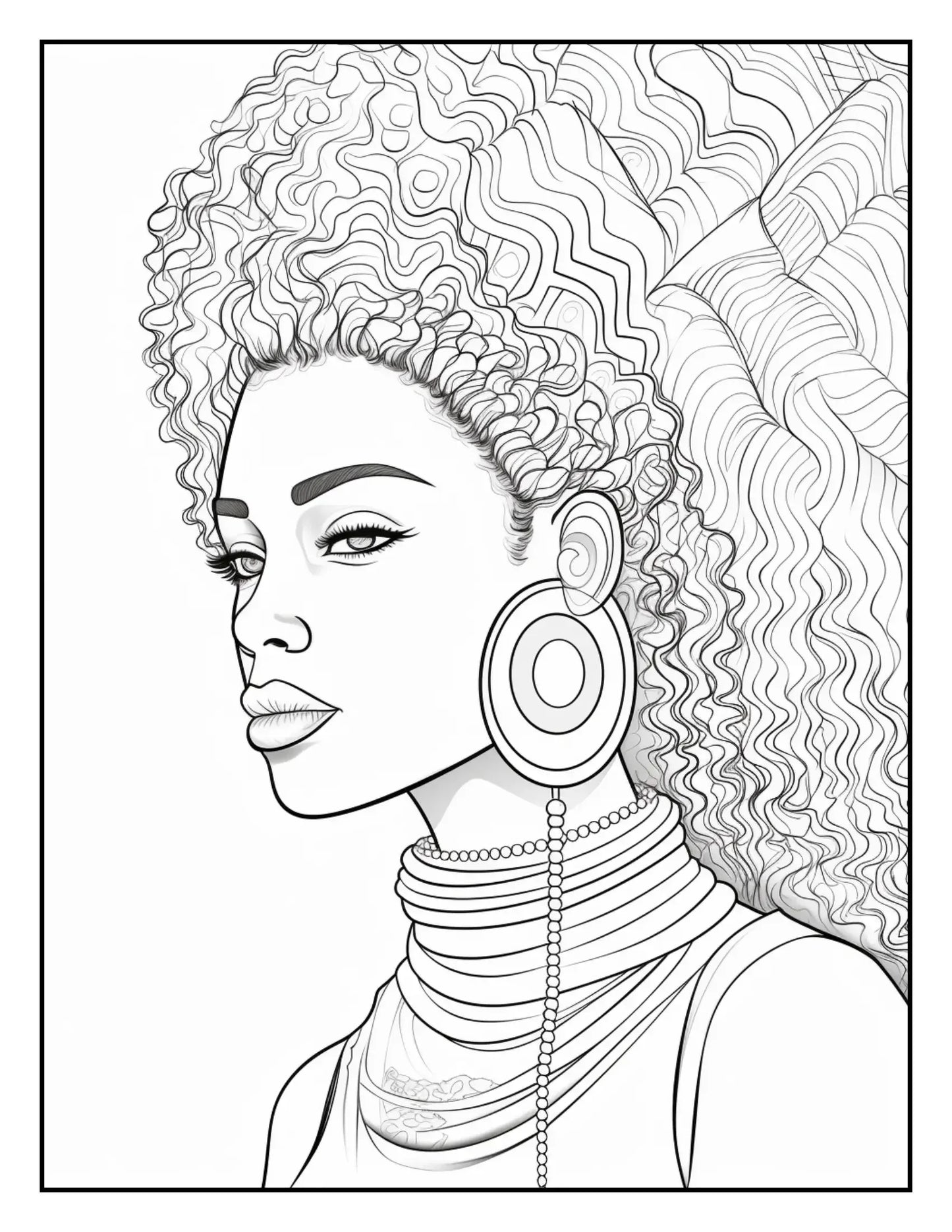 100 African Black Woman Coloring Pages For Adults 3-Robs Books