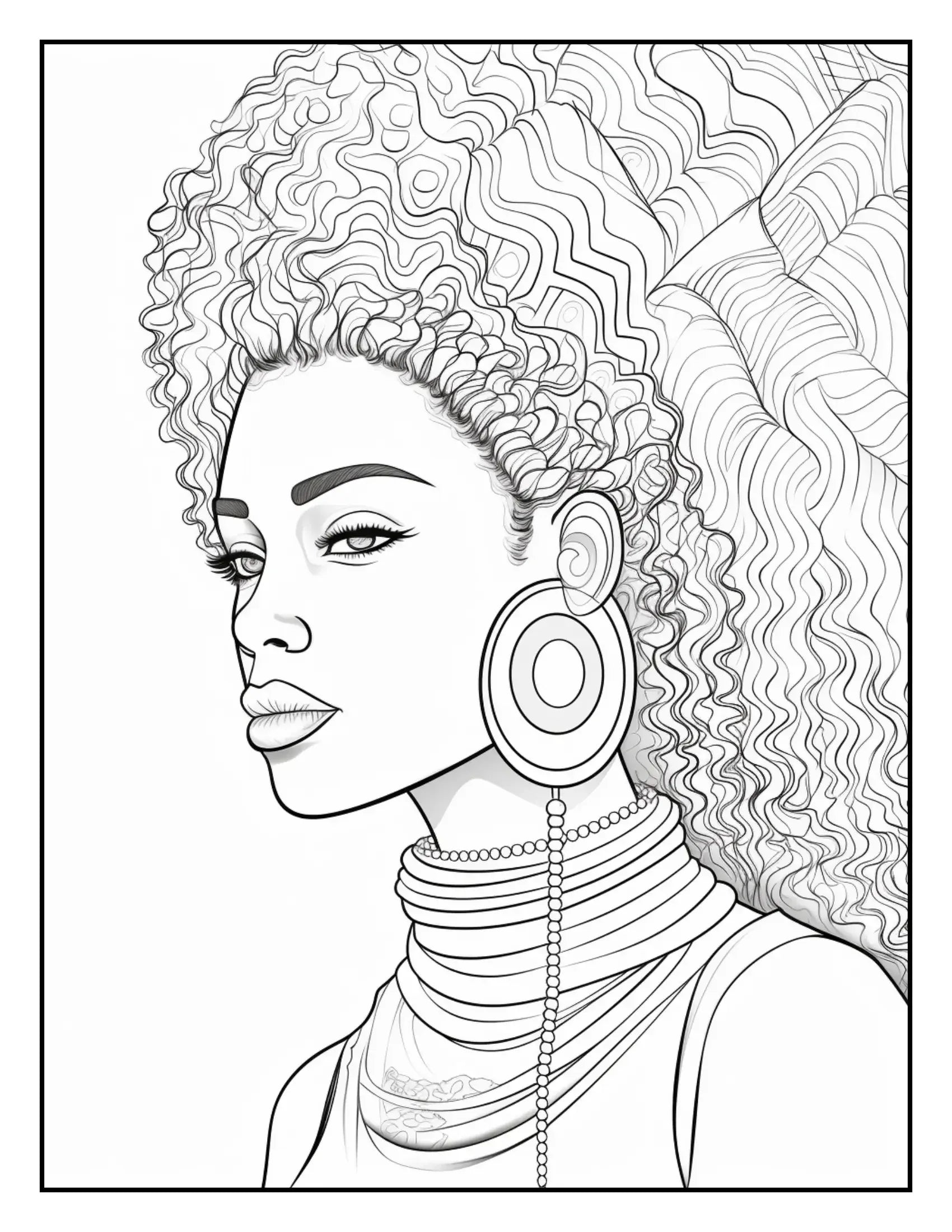 100 African Black Woman Coloring Pages For Adults 3-Robs Books