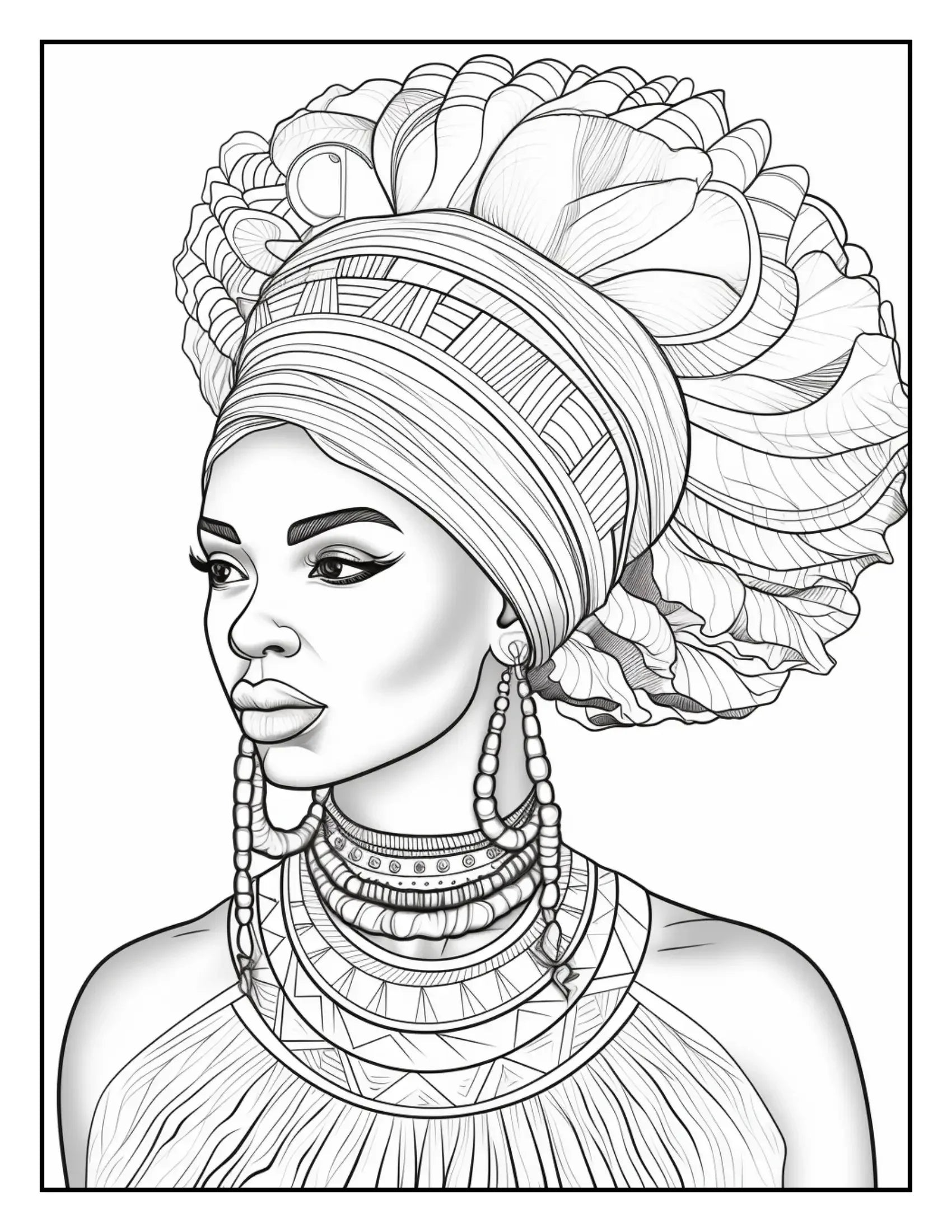 100 African Black Woman Coloring Pages For Adults 5-Robs Books