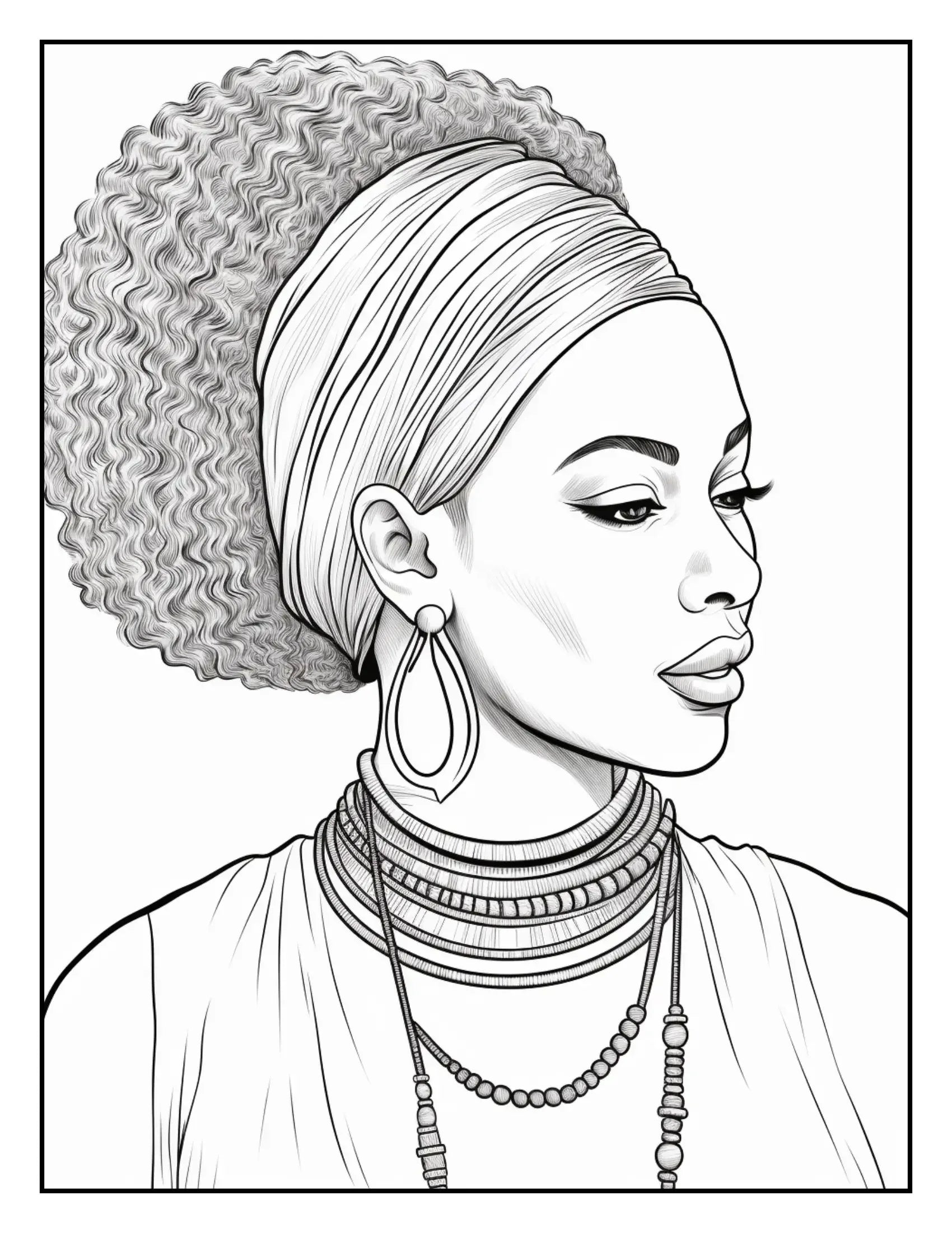 100 African Black Woman Coloring Pages For Adults 5-Robs Books