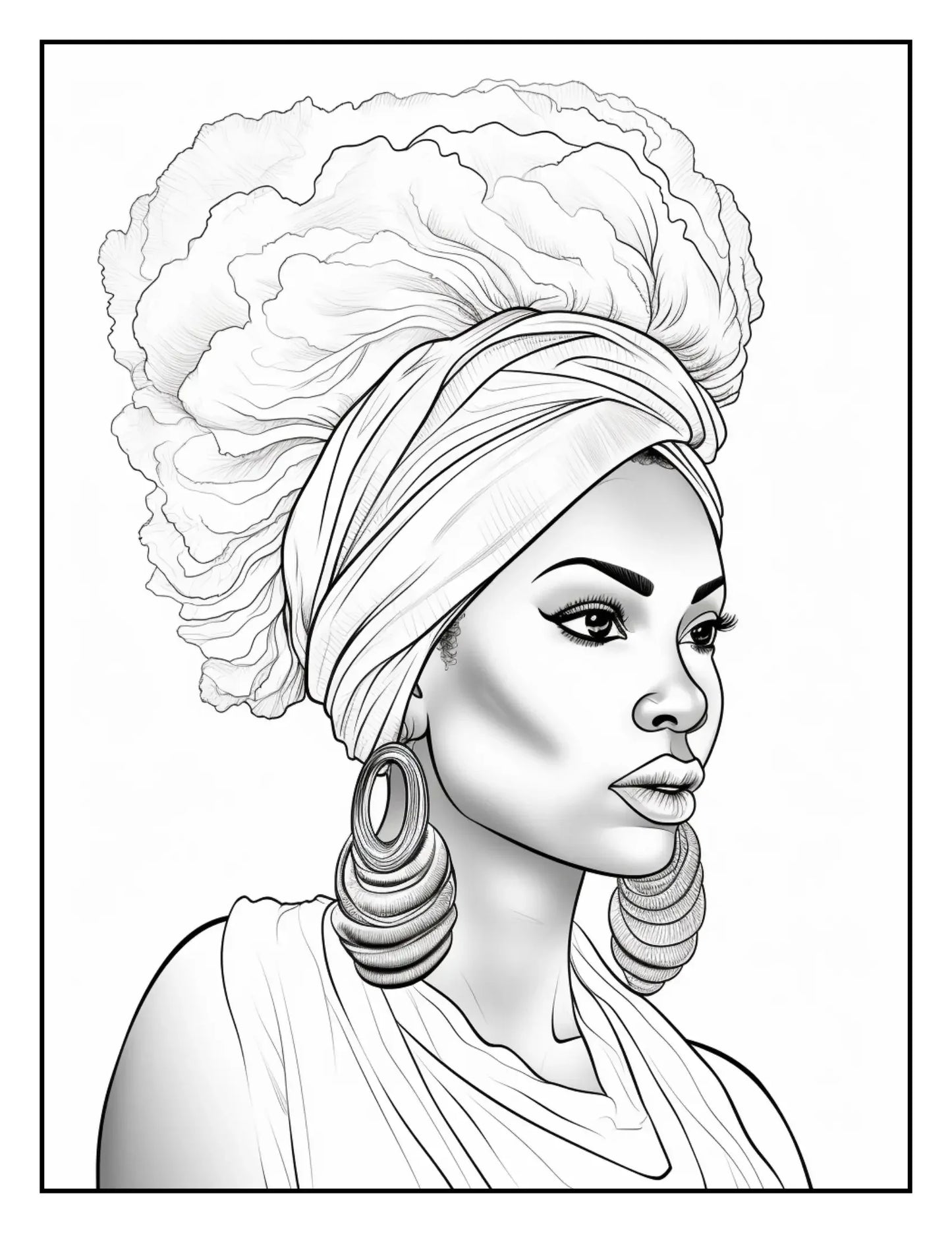 100 African Black Woman Coloring Pages For Adults 5-Robs Books