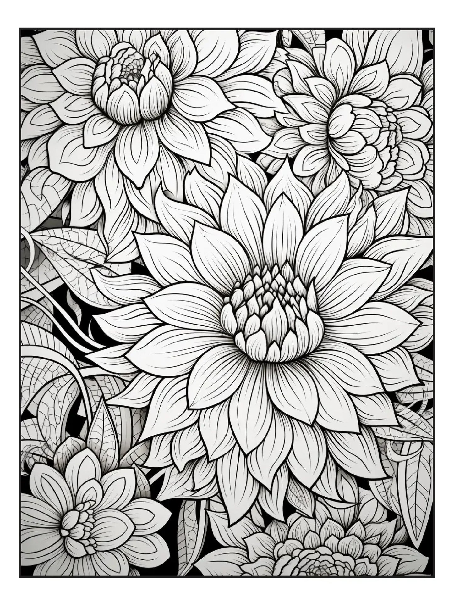 100 Flower Coloring Pages 1-Robs Books
