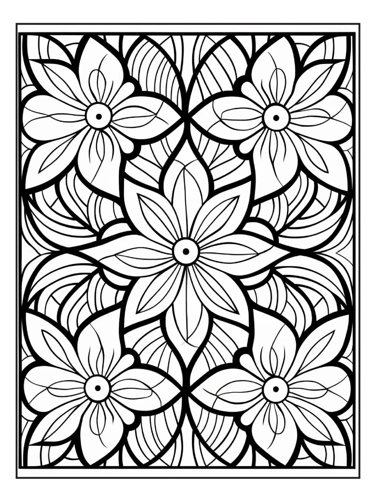 100 Flower Coloring Pages 1-Robs Books
