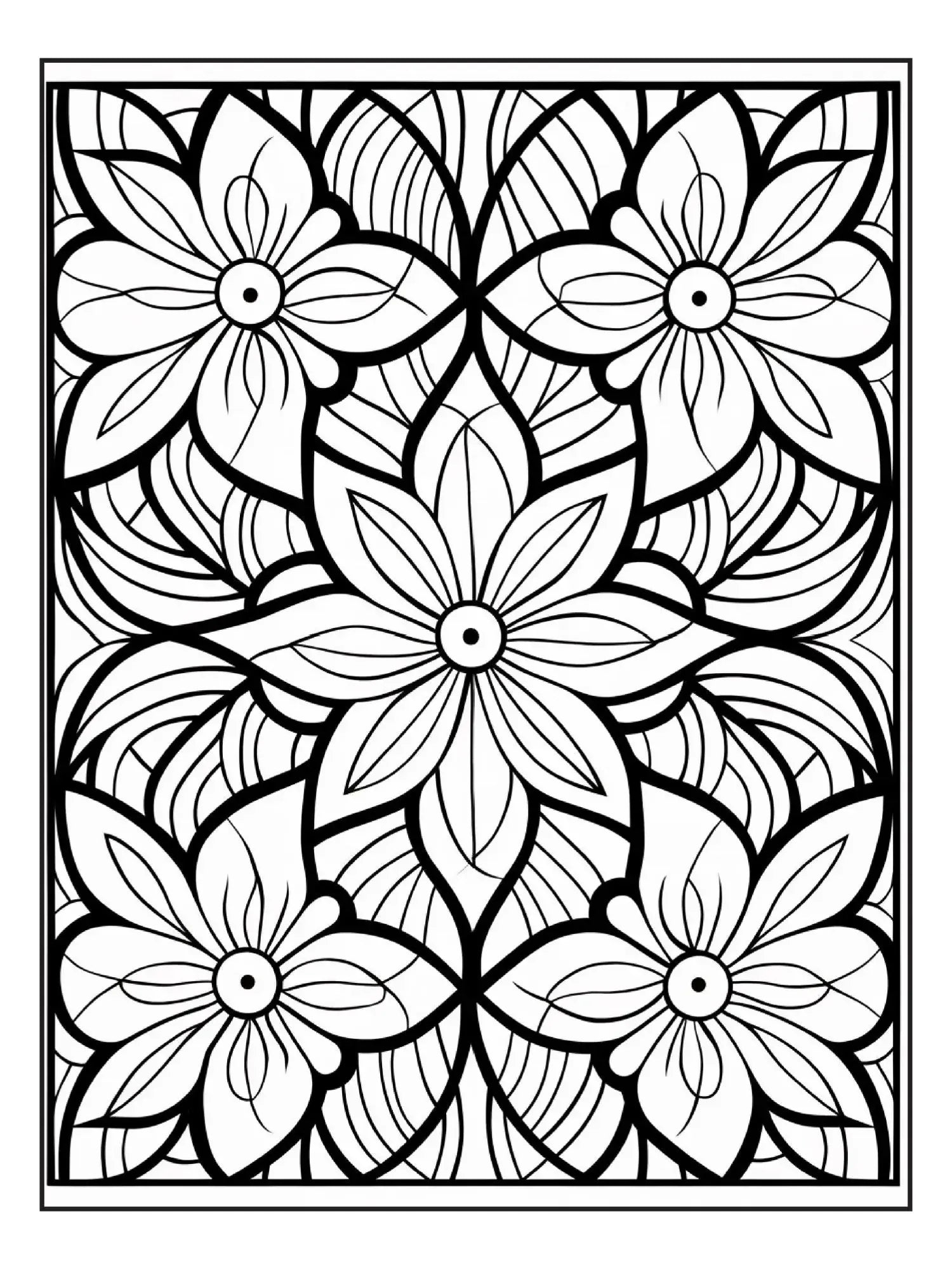 100 Flower Coloring Pages 1-Robs Books