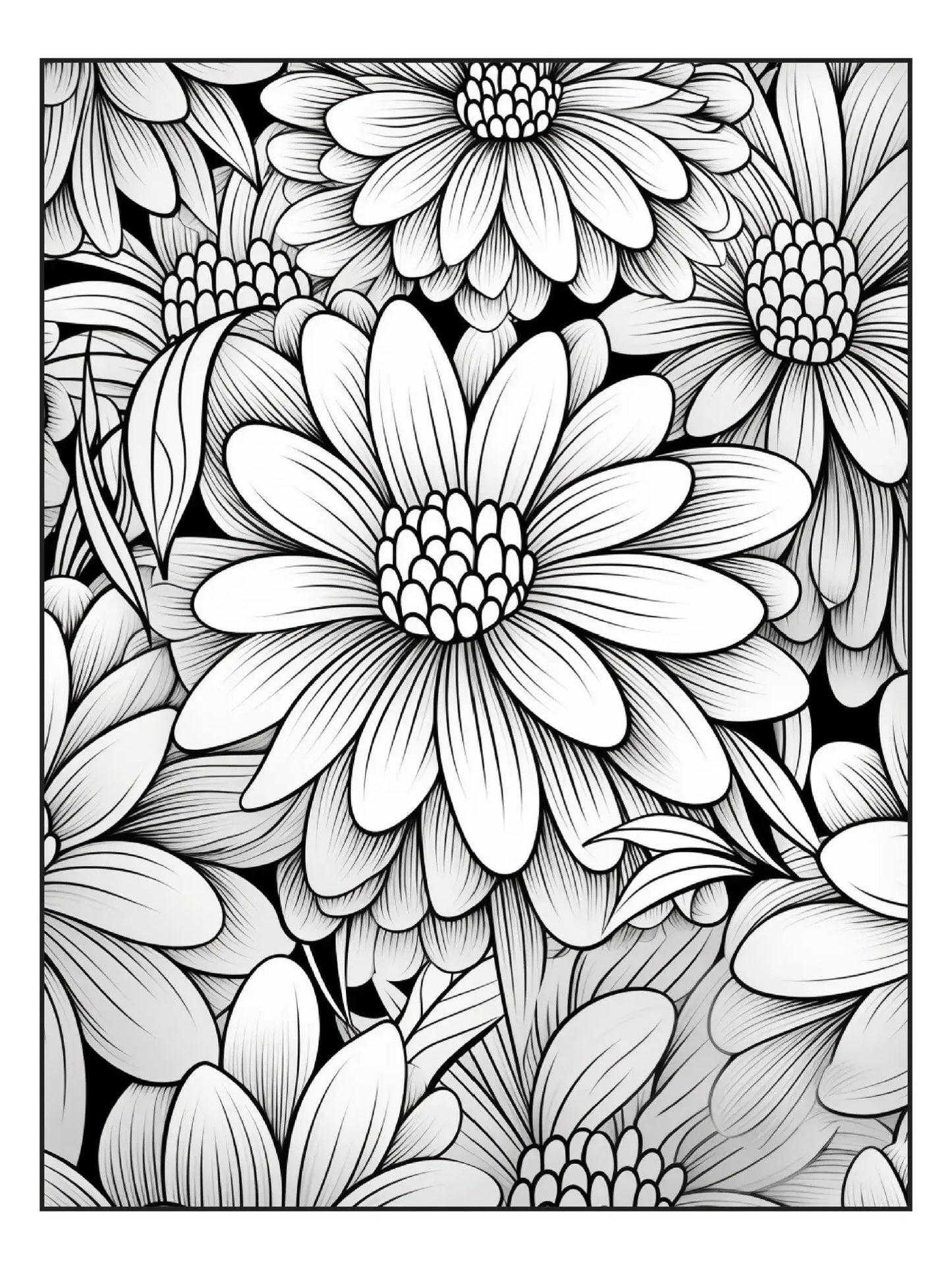 100 Flower Coloring Pages 1-Robs Books