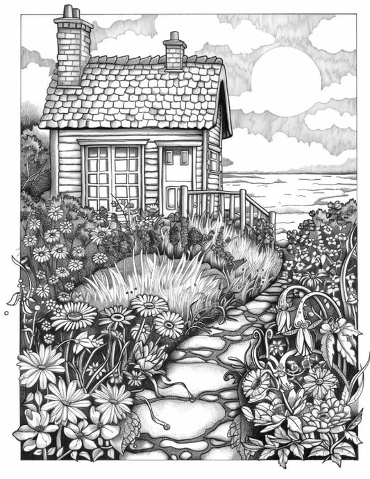 100 Ocean Cottage Coloring Pages 2-Robs Books