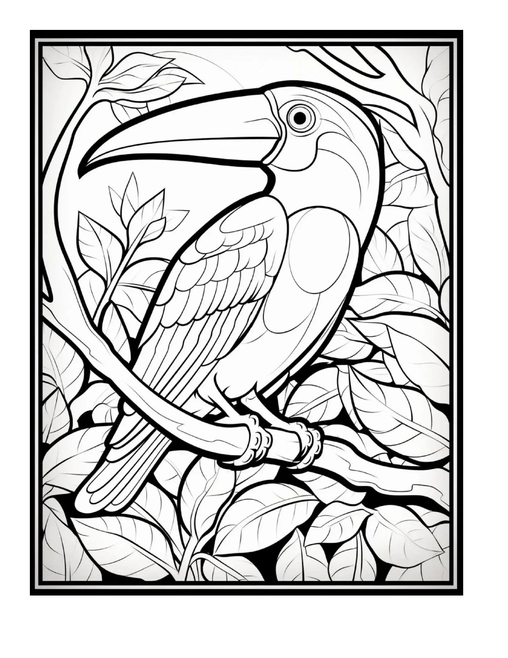 100 Stained Glass Bird Coloring Pages 1-Robs Books