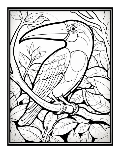 100 Stained Glass Bird Coloring Pages 1 - Robs Books