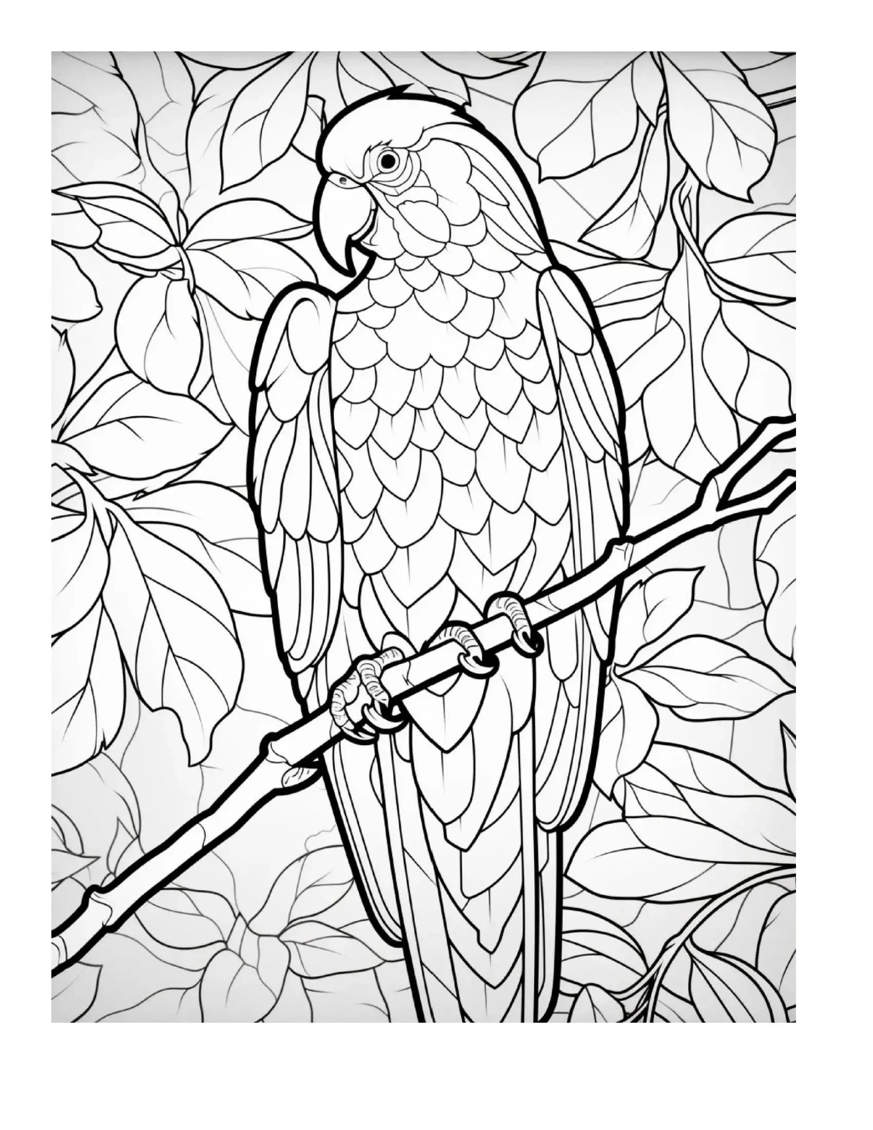 100 Stained Glass Bird Coloring Pages 1-Robs Books