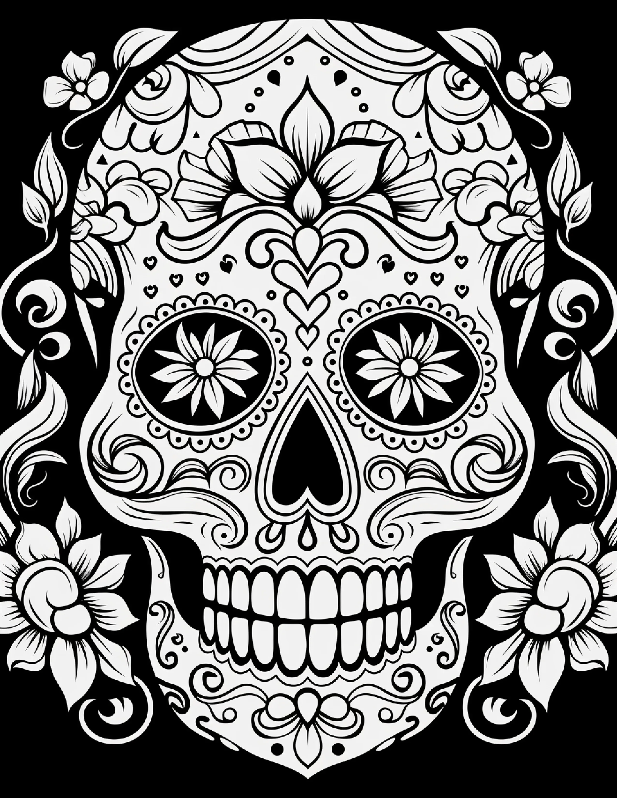 100 Day Of The Dead Coloring Pages 2 - Robs Books