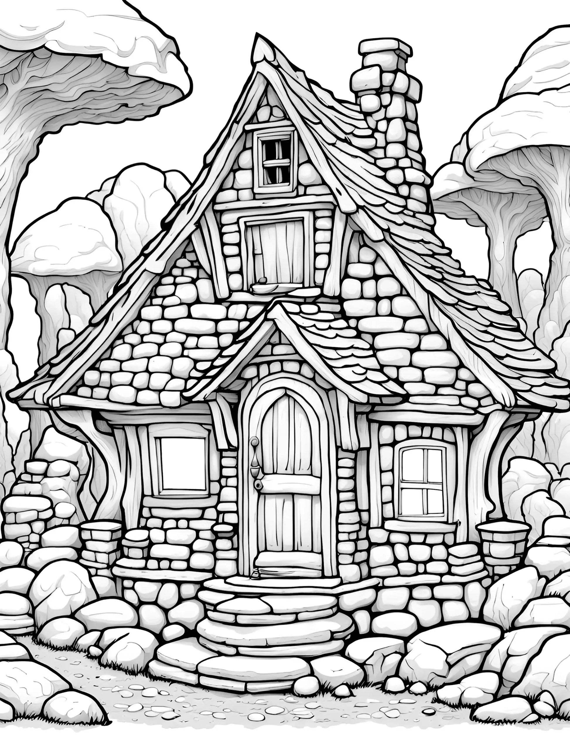 Enchanting Dwarf Homes A Magical Coloring Adventure-Robs Books