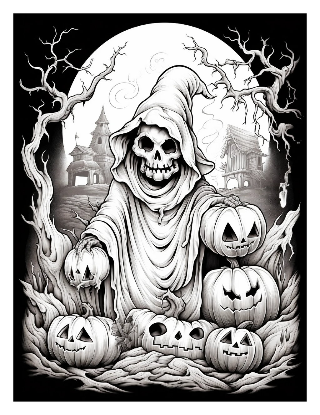 100 Halloween Ghost Coloring Pages For Adults 1 - Robs Books