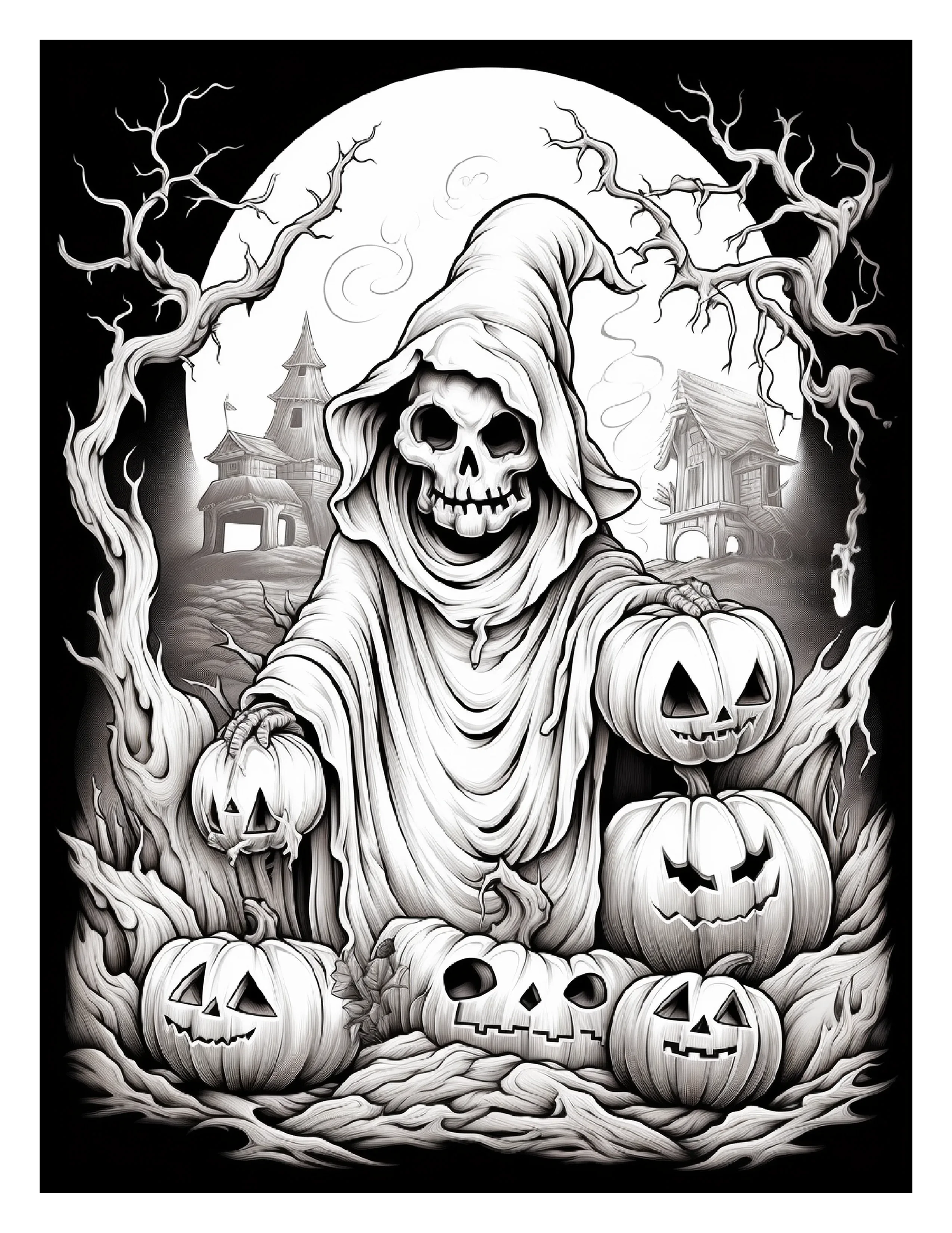 100 Halloween Ghost Coloring Pages For Adults 1 - Robs Books