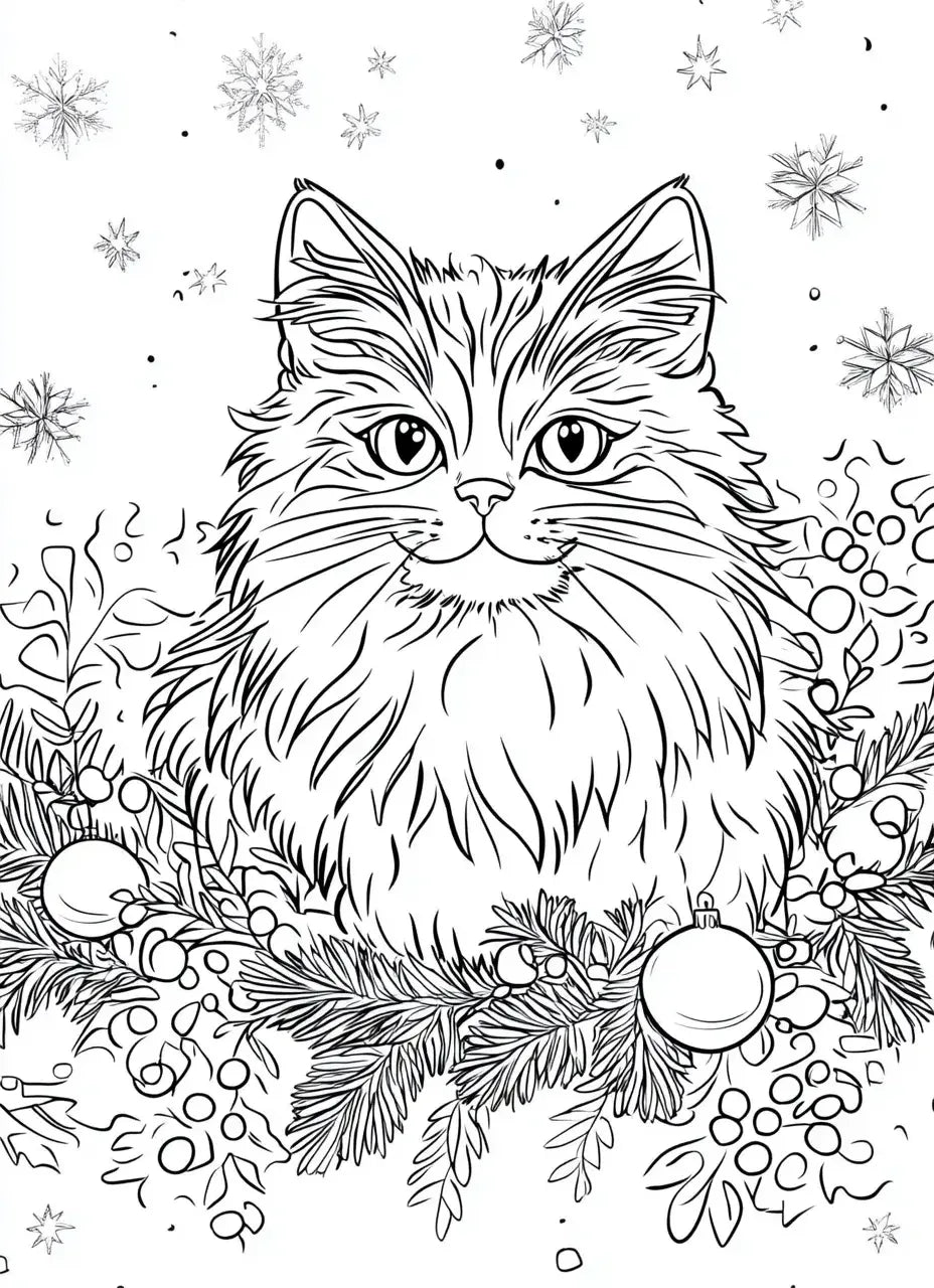 100 Christmas Cats Coloring Pages-Robs Books