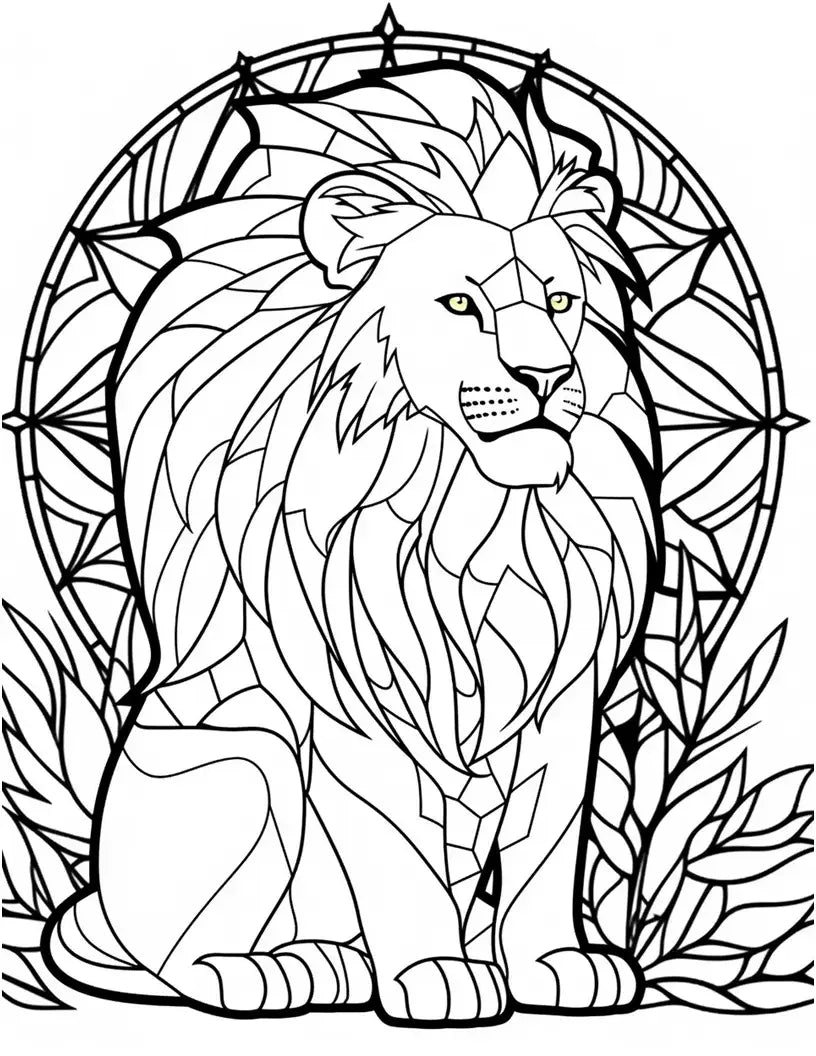 110 Animals Stained Glass Coloring Pages-Robs Books