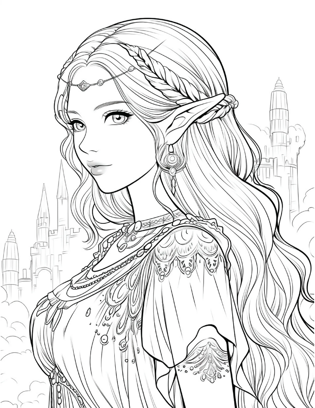 300 Elf Princess Coloring Pages 11 - Robs Books