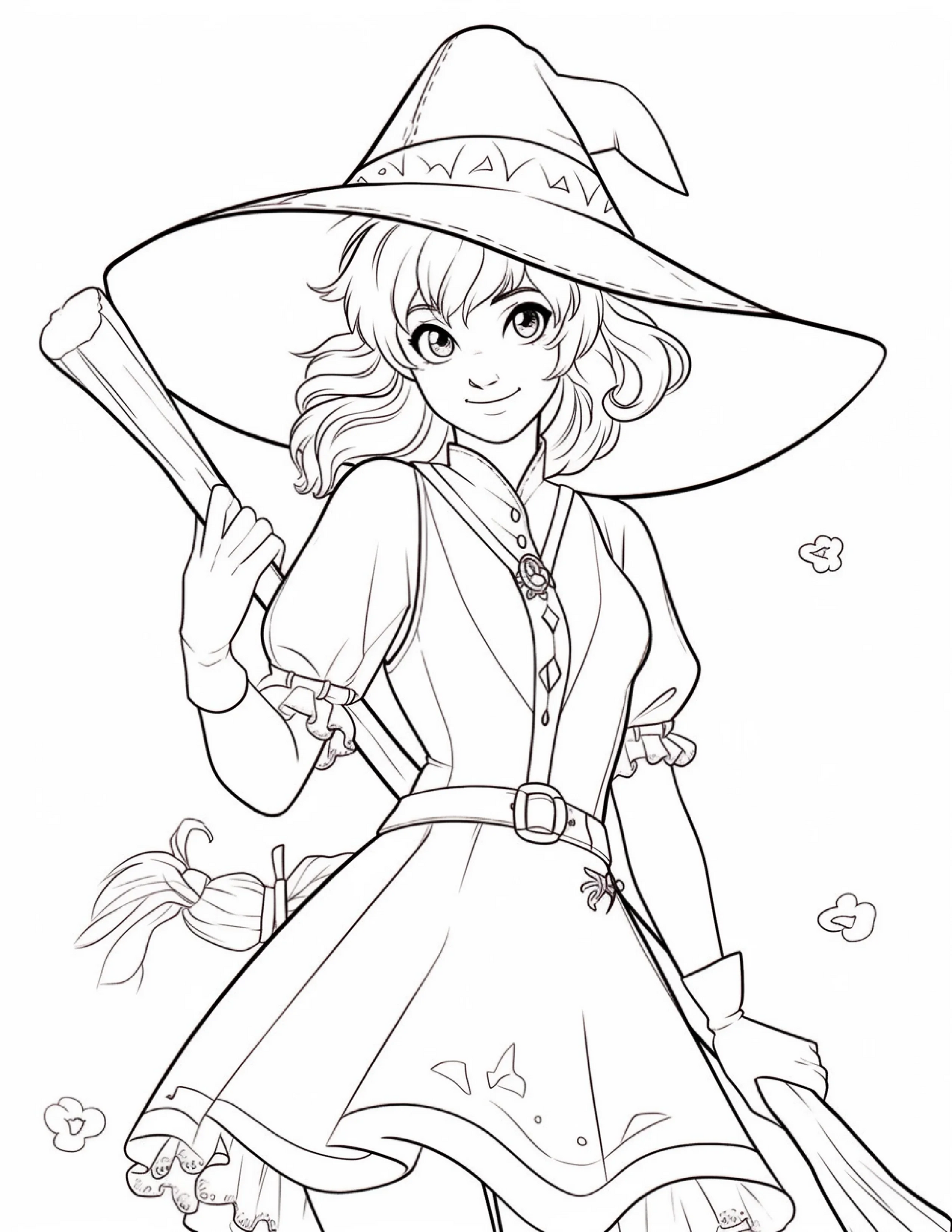 220 Halloween Witch Coloring Pages For Adults 1-Robs Books