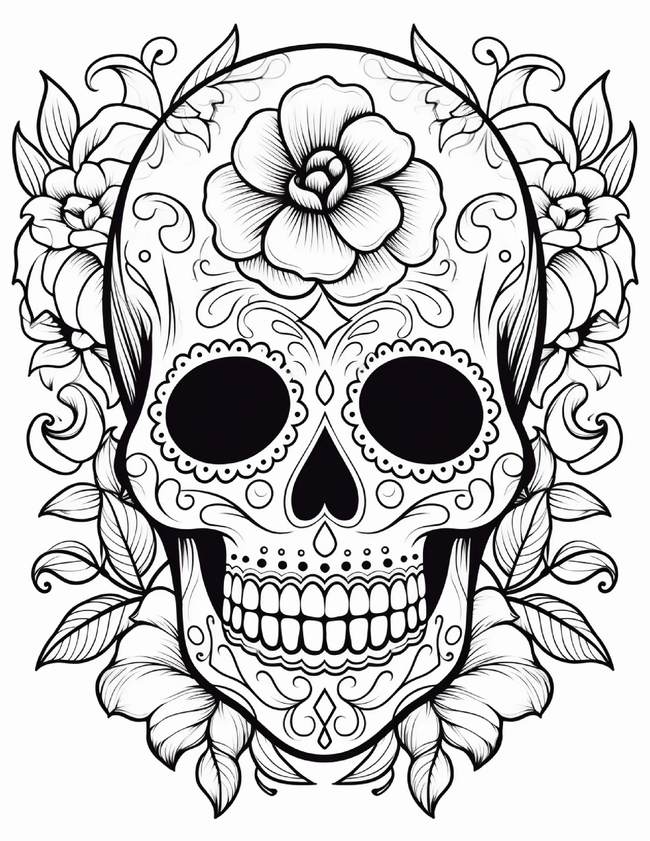 100 Day Of The Dead Coloring Pages 1 - Robs Books