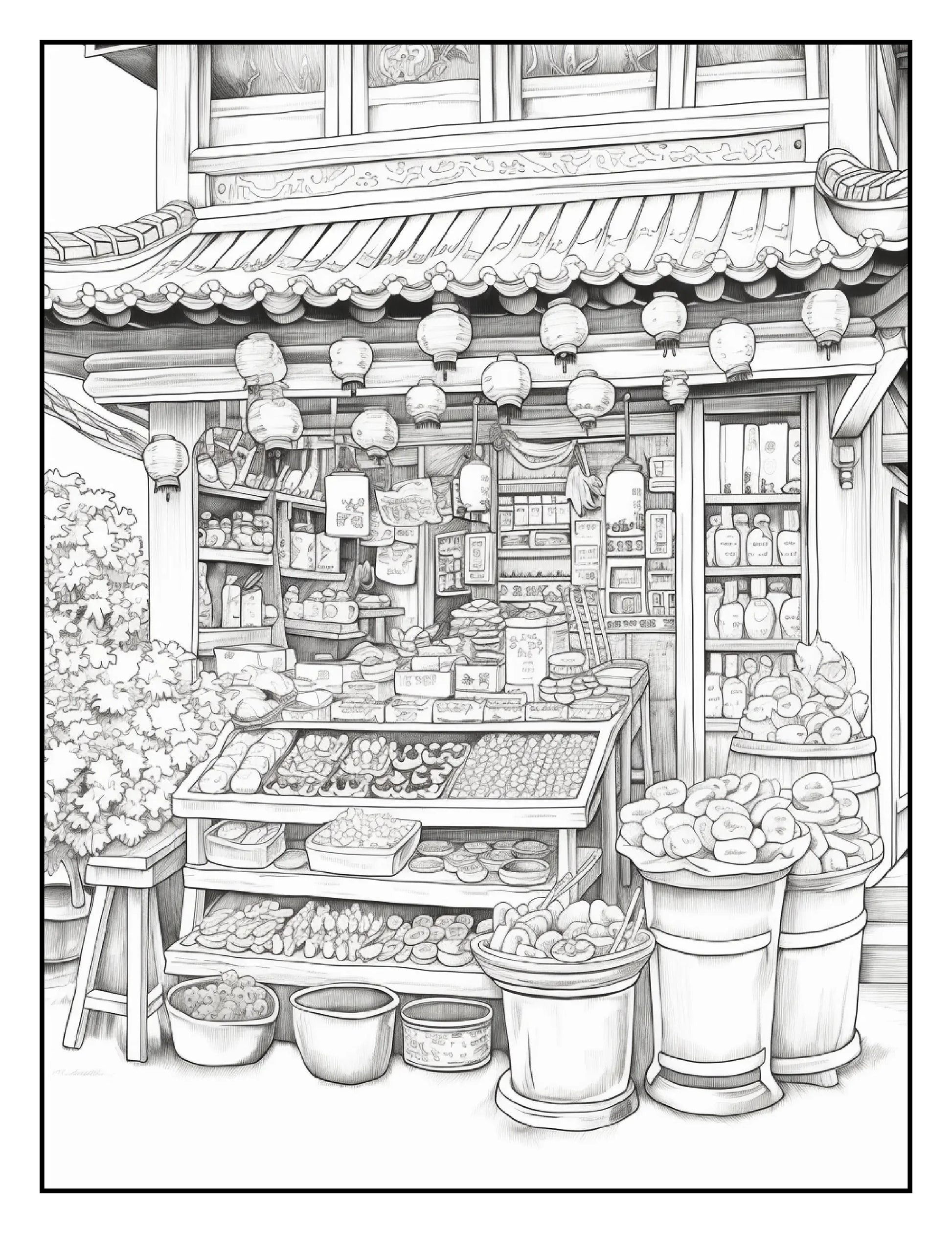 150 Chinese Shop Coloring Pages-Robs Books
