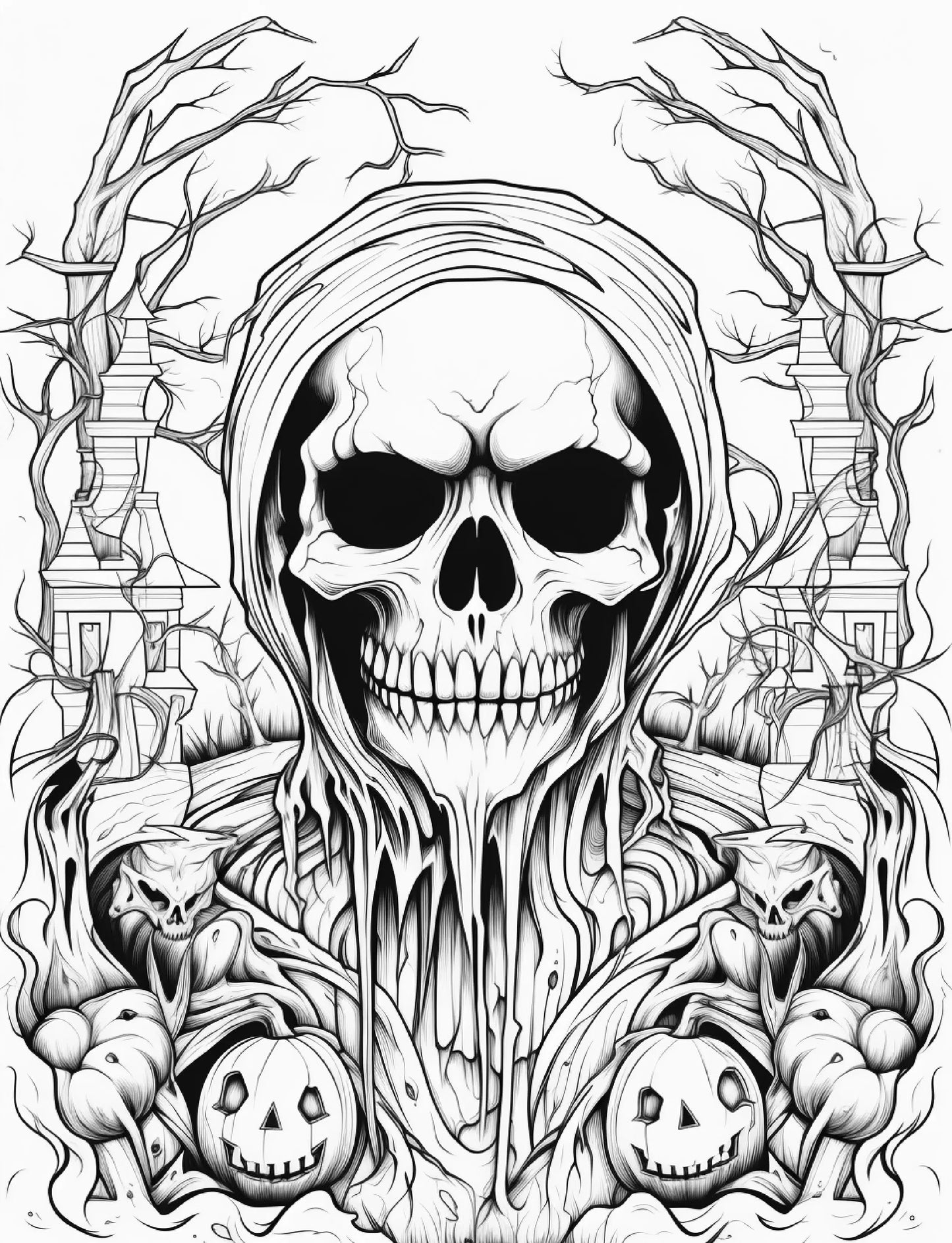 240 Halloween Coloring Pages For Adults-Robs Books