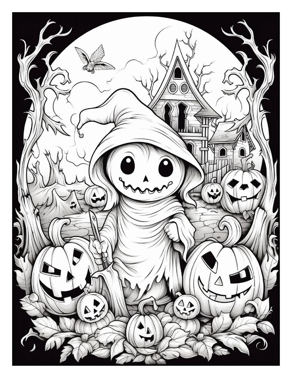 100 Halloween Ghost Coloring Pages For Adults - Robs Books