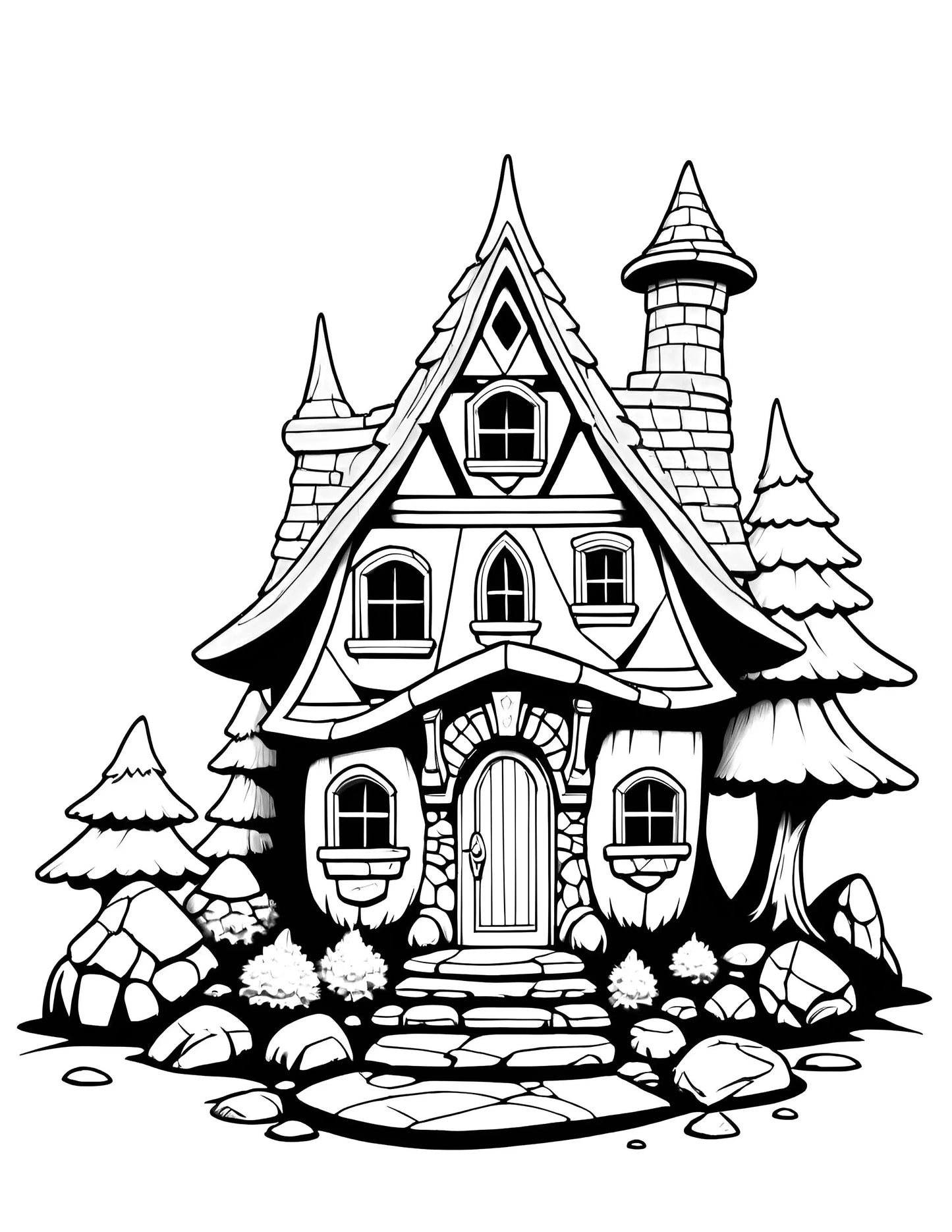 Enchanting Dwarf Homes A Magical Coloring Adventure-Robs Books