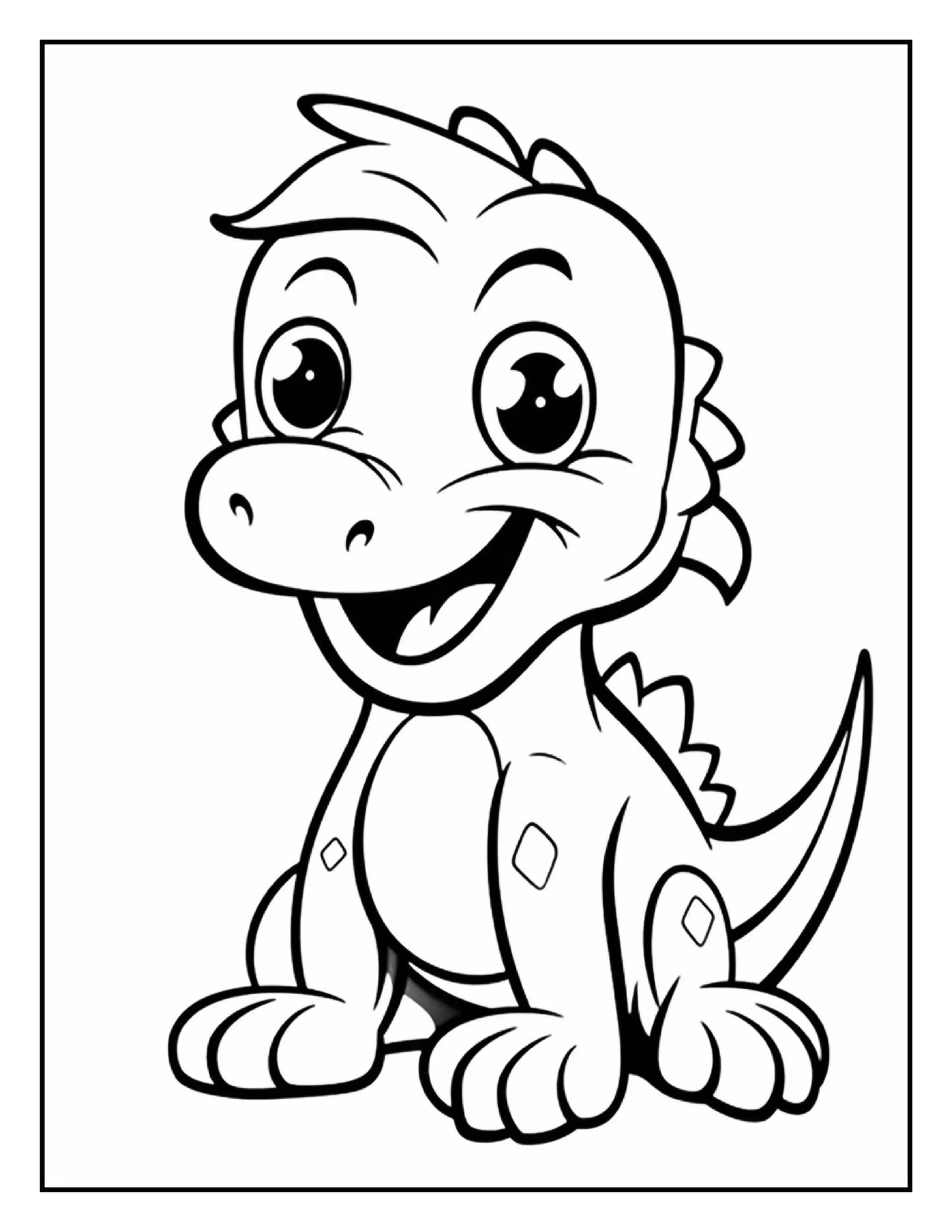 170+ Cute Dinosaur Coloring Pages For Kids 1-Robs Books