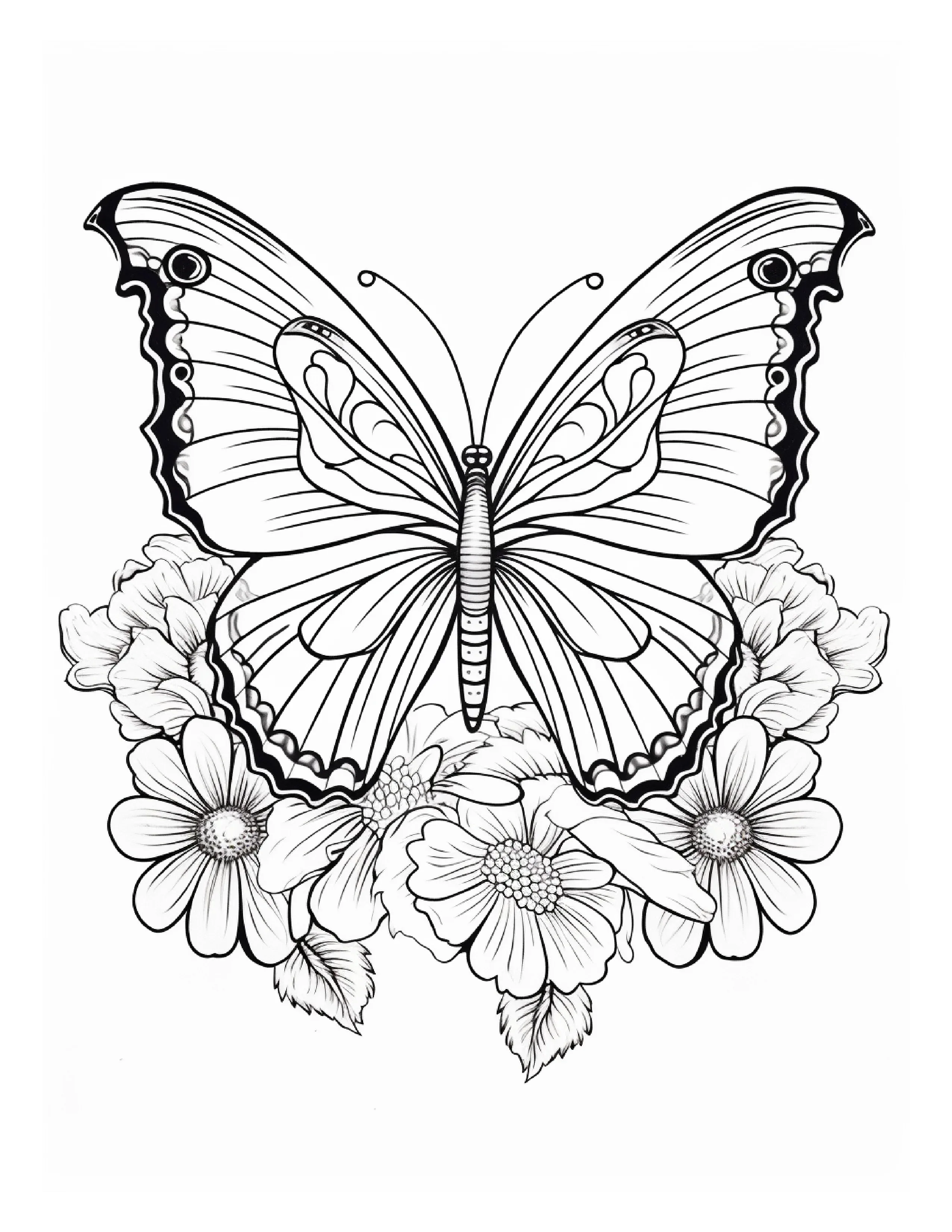 95 Butterfly Coloring Pages 2 - Robs Books