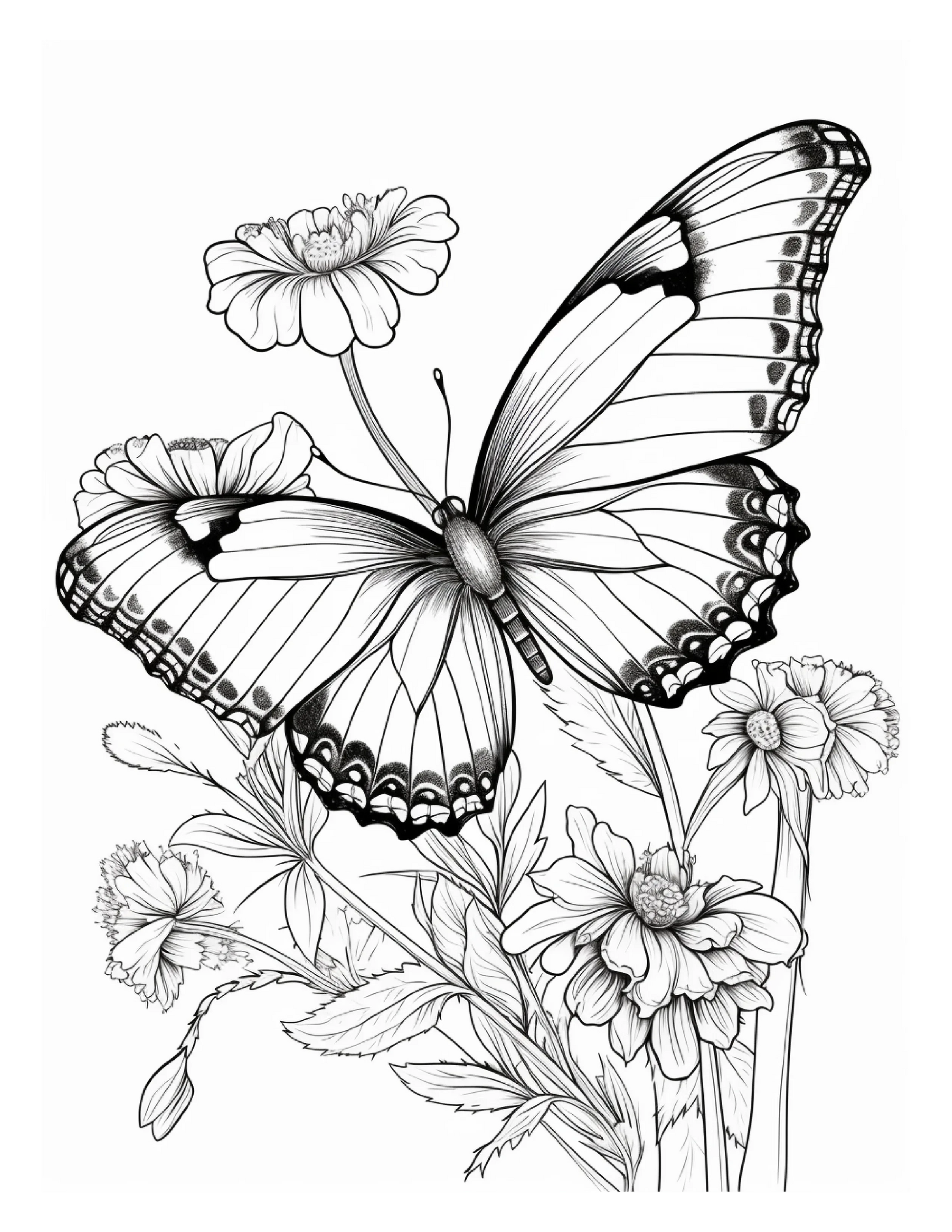 95 Butterfly Coloring Pages 2-Robs Books